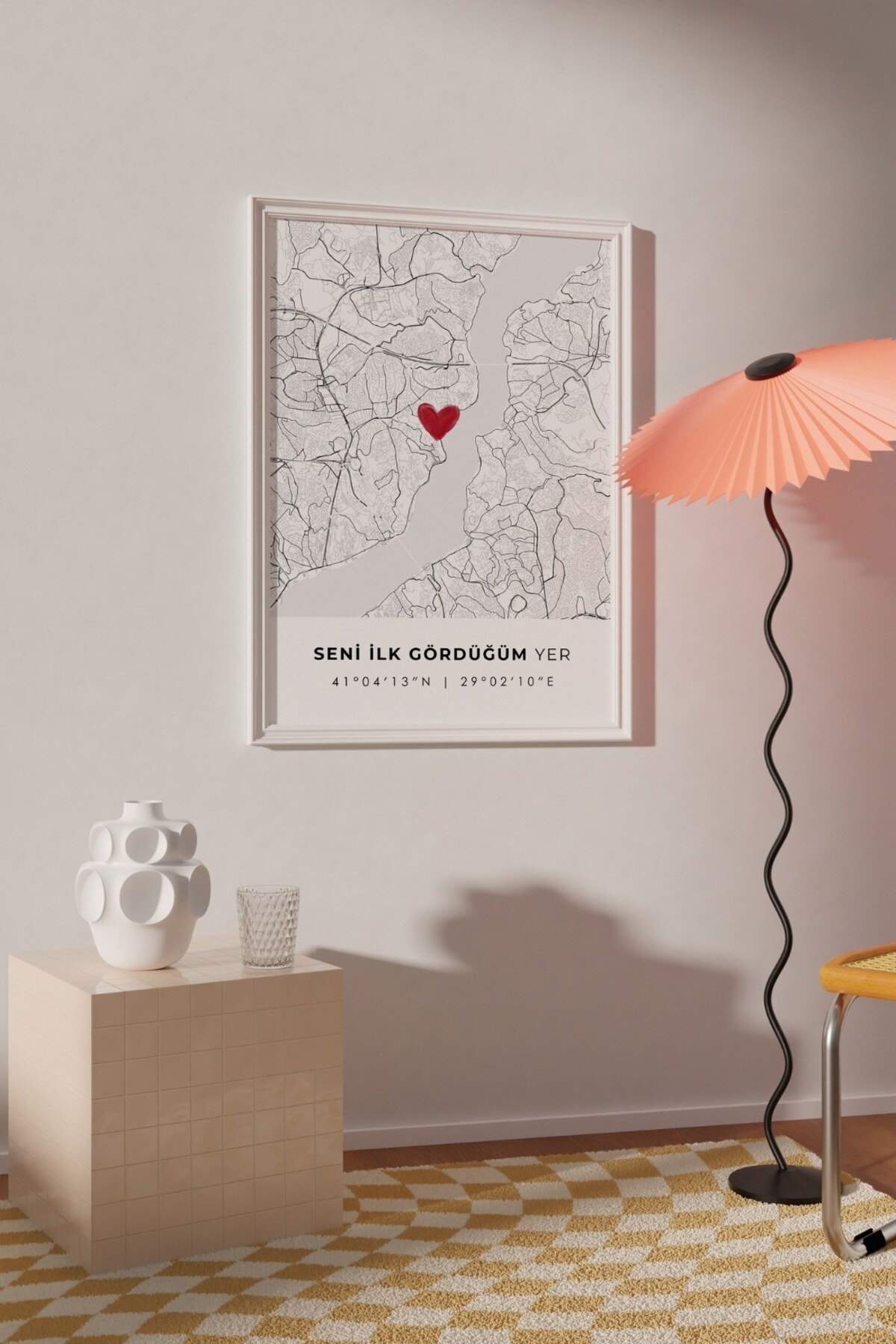 Seni İlk Gördüğüm Yer 'Bebek' Çerçevesiz Poster, Sevgiliye Arkadaşa İlk Buluşma İstanbul Hediyesi