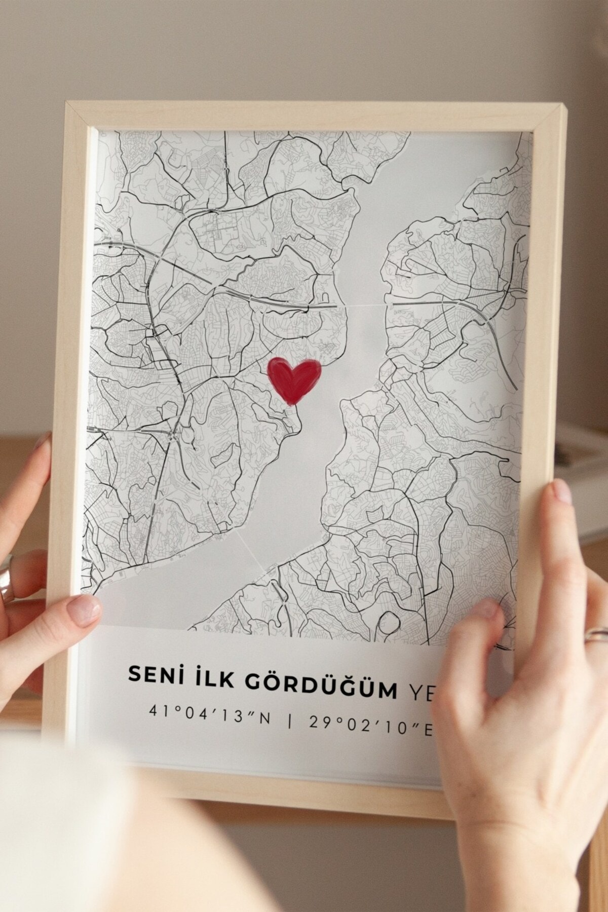 Seni İlk Gördüğüm Yer 'Bebek' Çerçevesiz Poster, Sevgiliye Arkadaşa İlk Buluşma İstanbul Hediyesi