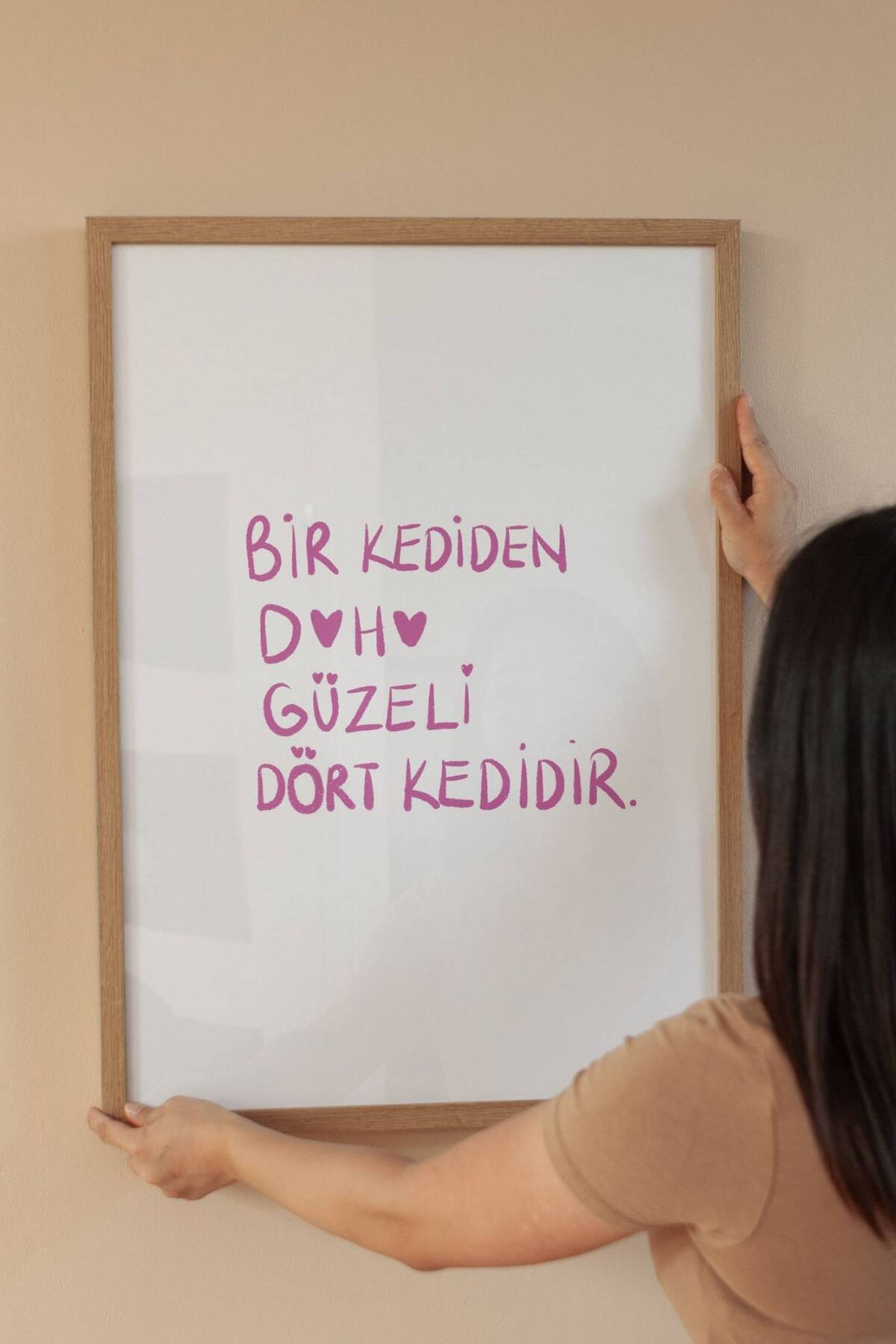 ''Bir Kediden Daha Güzeli Dört Kedidir'' Çerçevesiz Poster