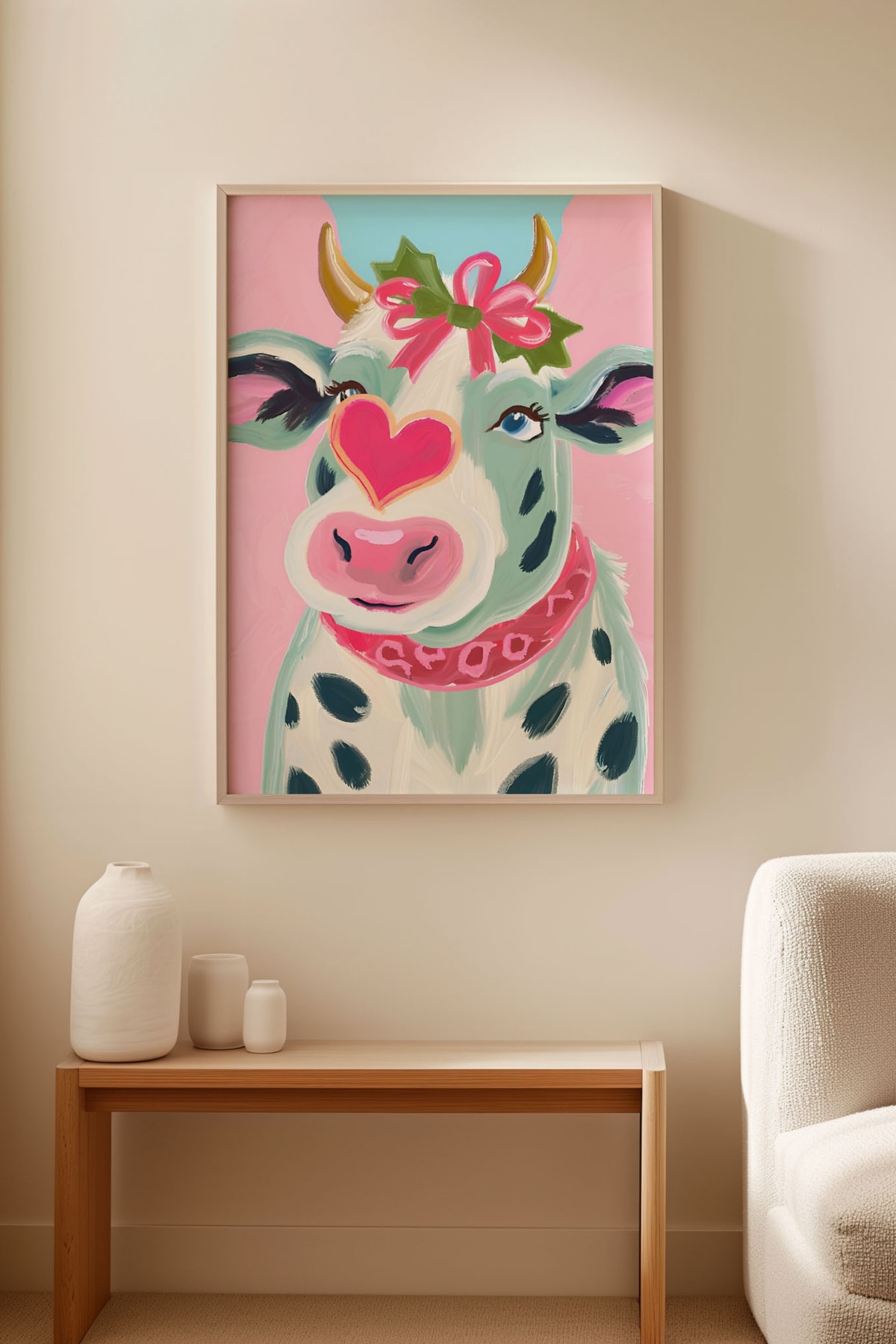 Blush the Cow Çerçevesiz Poster