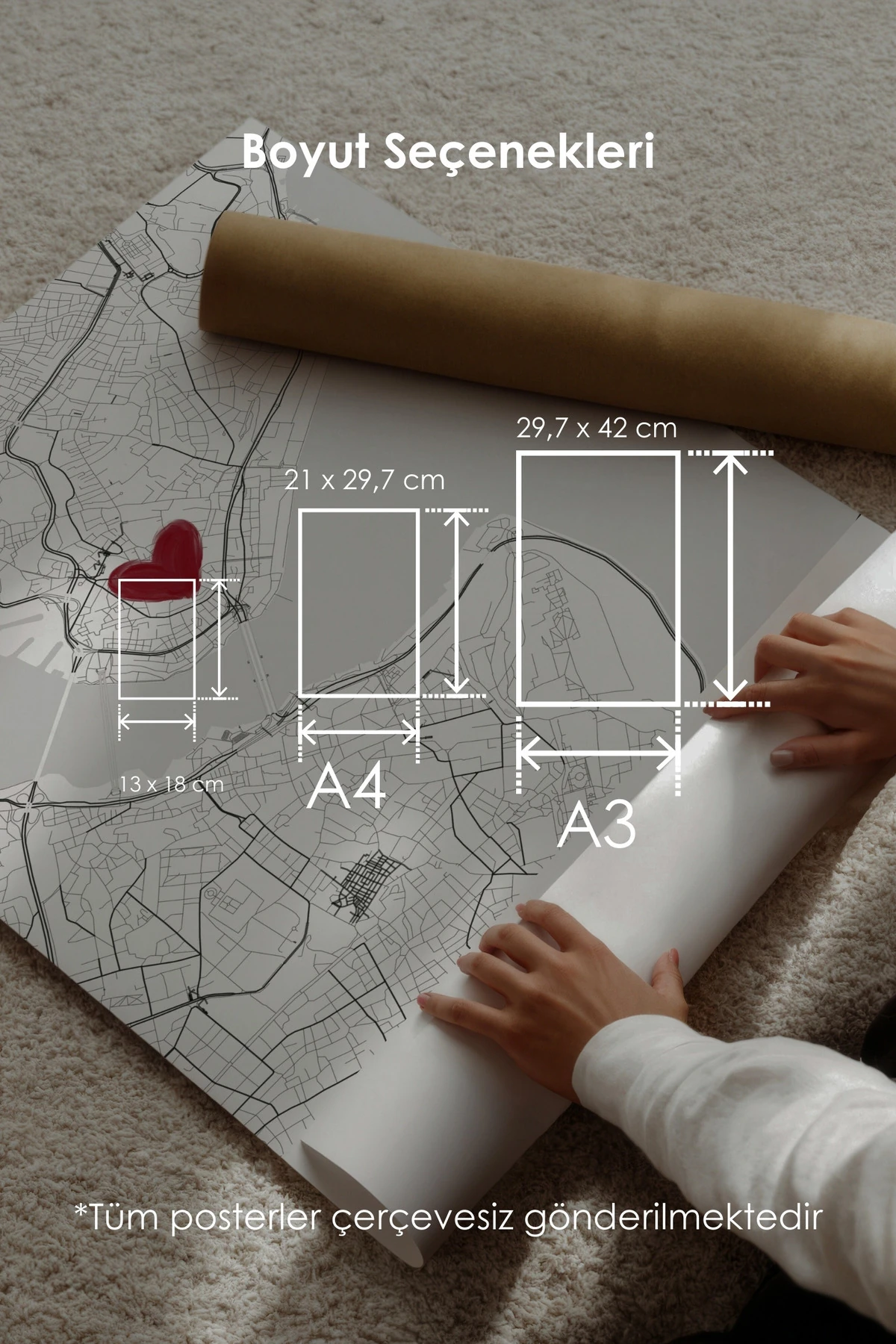 Seni İlk Gördüğüm Yer Emirgan Çerçevesiz Poster, Sevgiliye Arkadaşa Hediyelik, İlk Buluşma Hediyesi