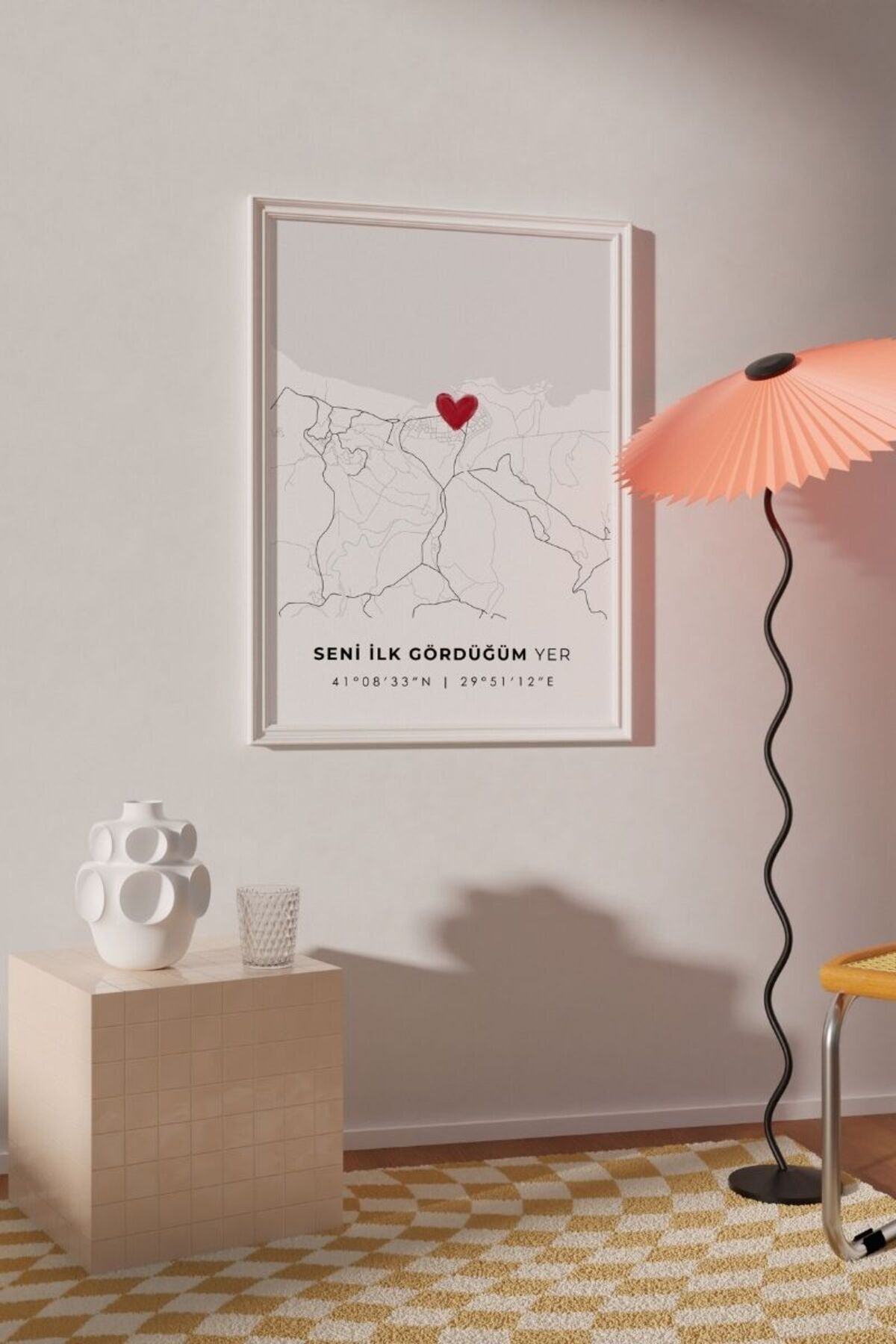 'Ağva' Seni İlk Gördüğüm Yer Çerçevesiz Poster, Sevdiğinize İlk Buluşma İstanbul Hediyelik