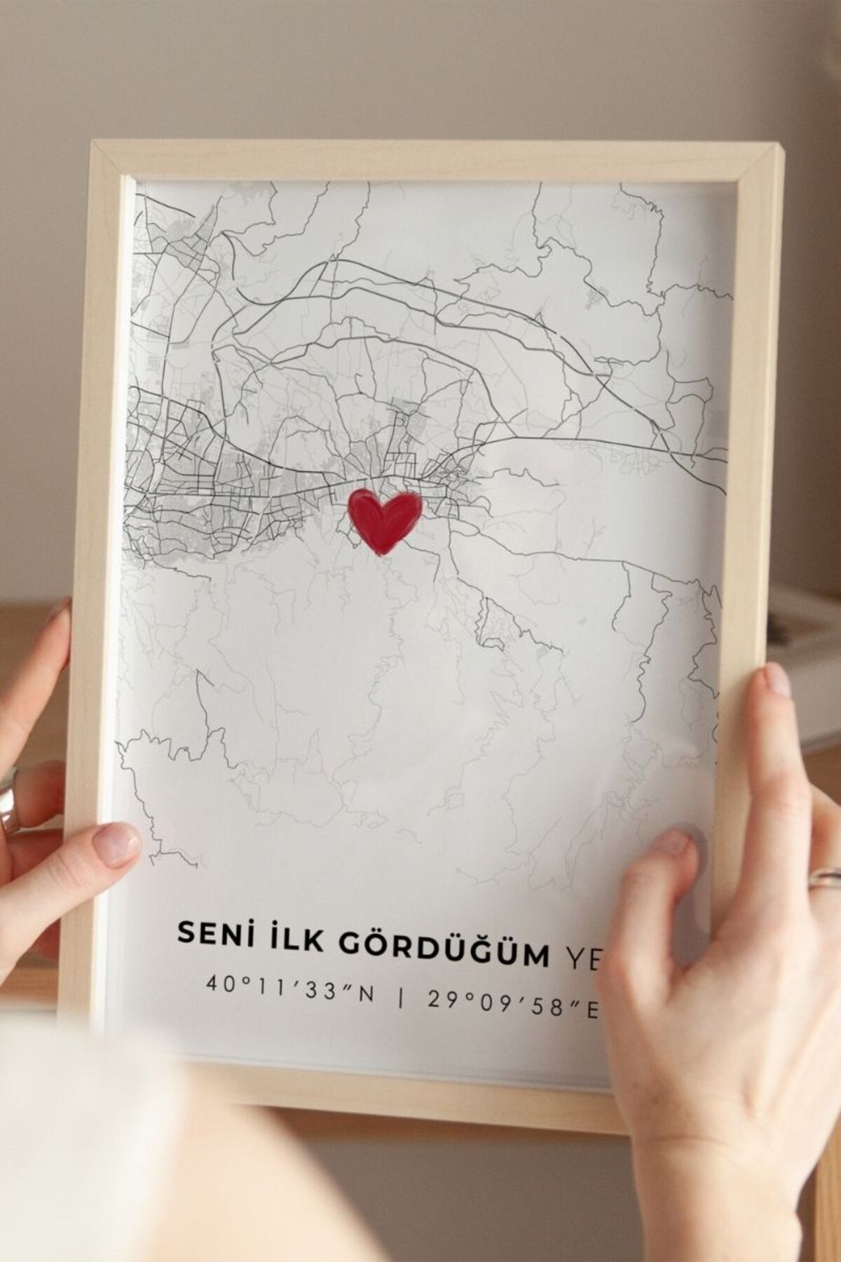 'Cumalıkızık' Seni İlk Gördüğüm Yer Çerçevesiz Poster, Sevdiğinize İlk Buluşma Bursa Hediyelik