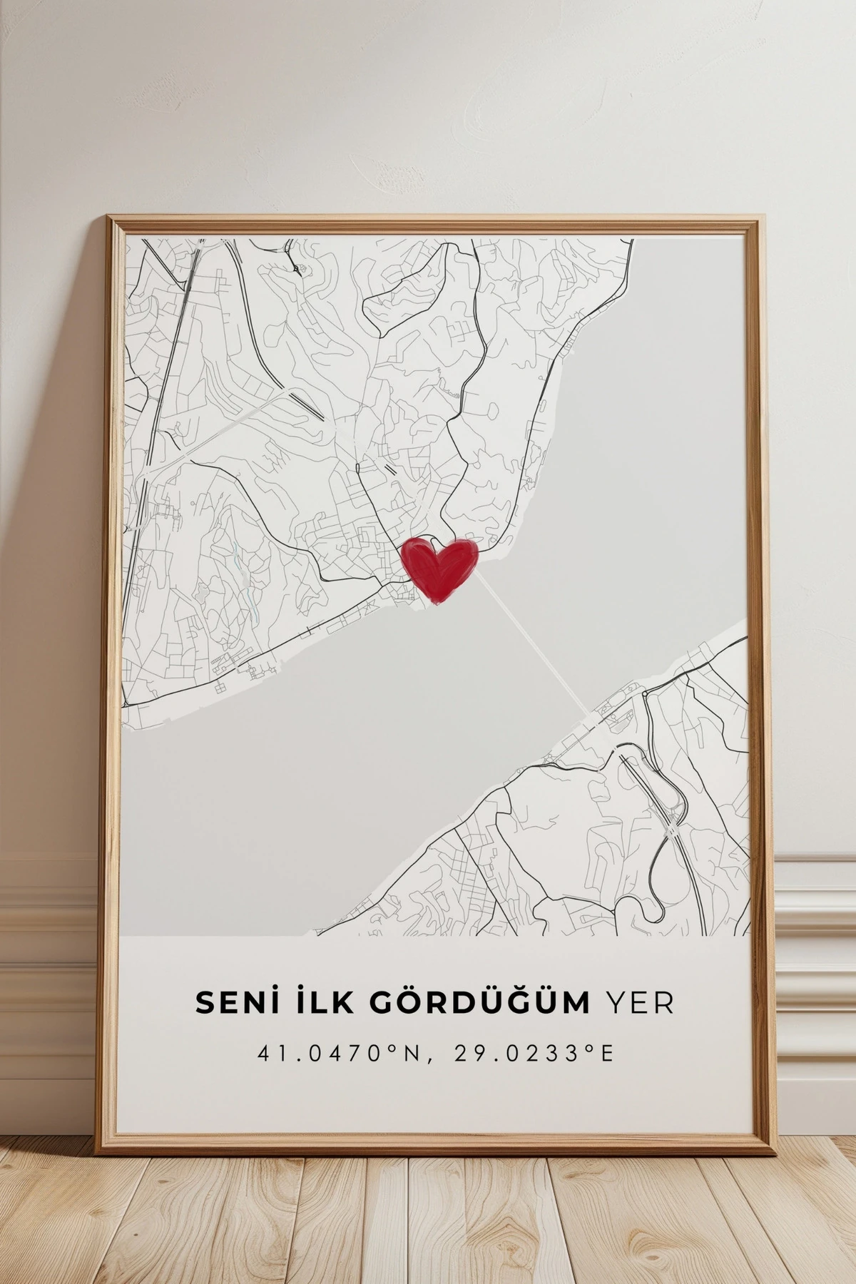 Seni İlk Gördüğüm Yer 'Ortaköy' Çerçevesiz Poster, Sevgiliye Arkadaşa İlk Buluşma Hediyesi