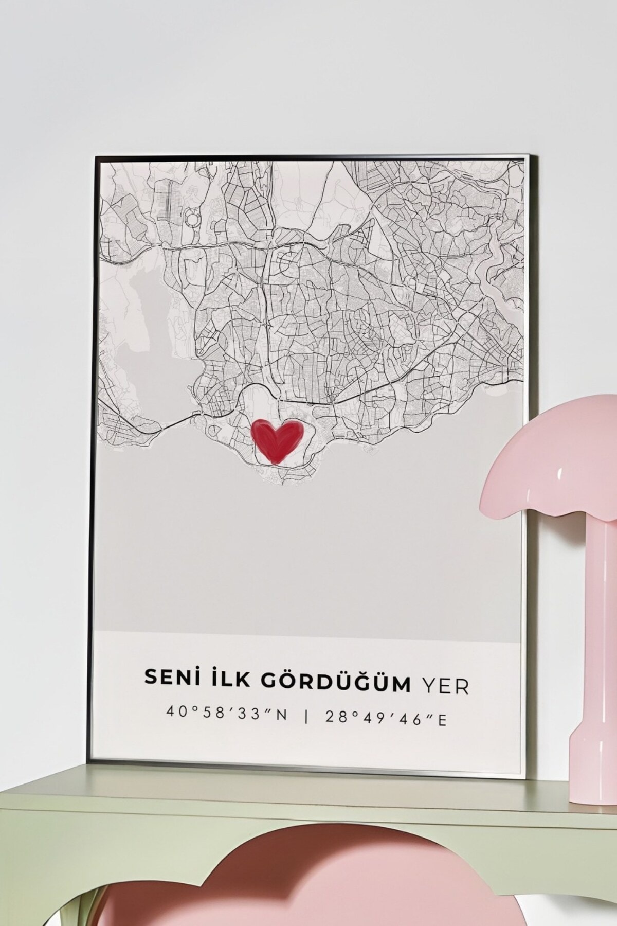 Seni İlk Gördüğüm Yer 'Florya Çerçevesiz Poster, Sevgiliye Arkadaşa İlk Buluşma İstanbul Hediyesi