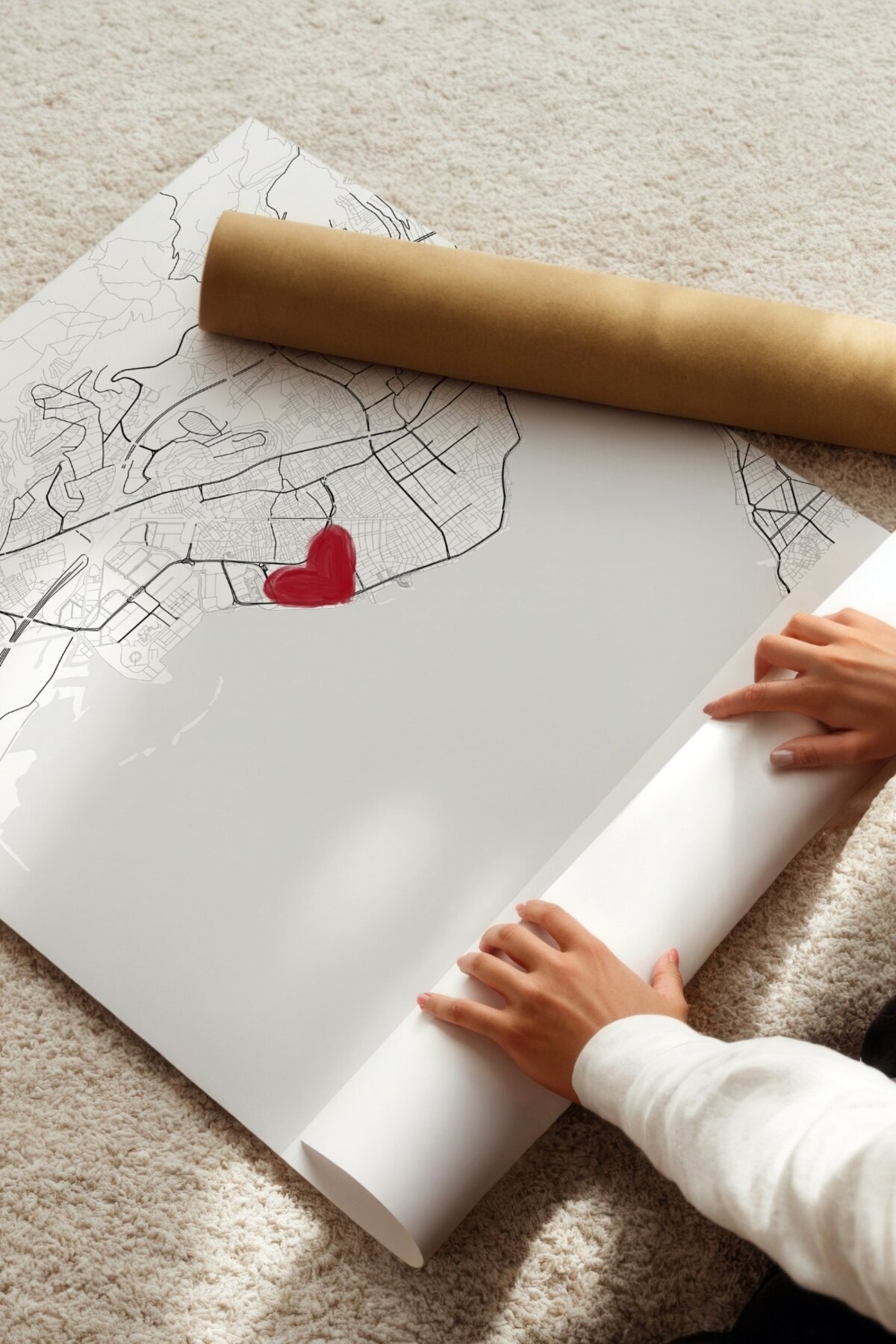 Seni İlk Gördüğüm Yer 'Bostanlı' Çerçevesiz Poster, Sevgiliye Arkadaşa İlk Buluşma İzmir Hediyesi