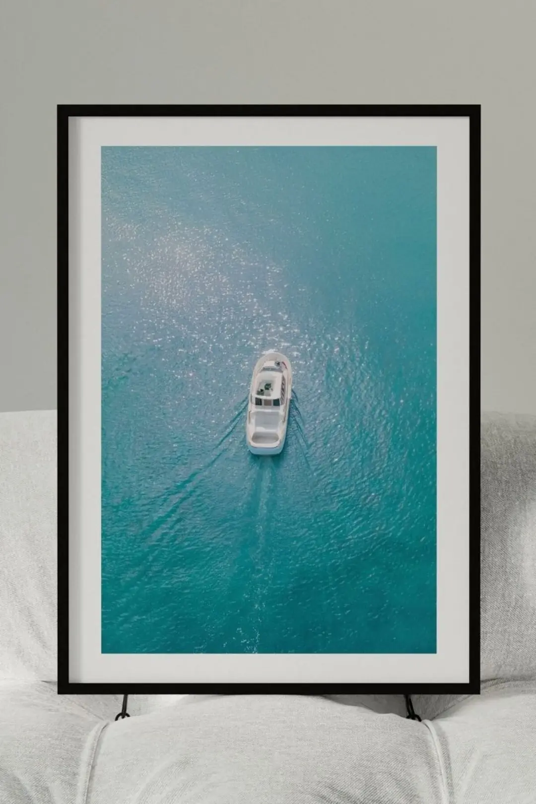Vuslat x 55NEFES, Deniz Mavi Su Tek Çerçevesiz Poster, Manzaralı Duvar