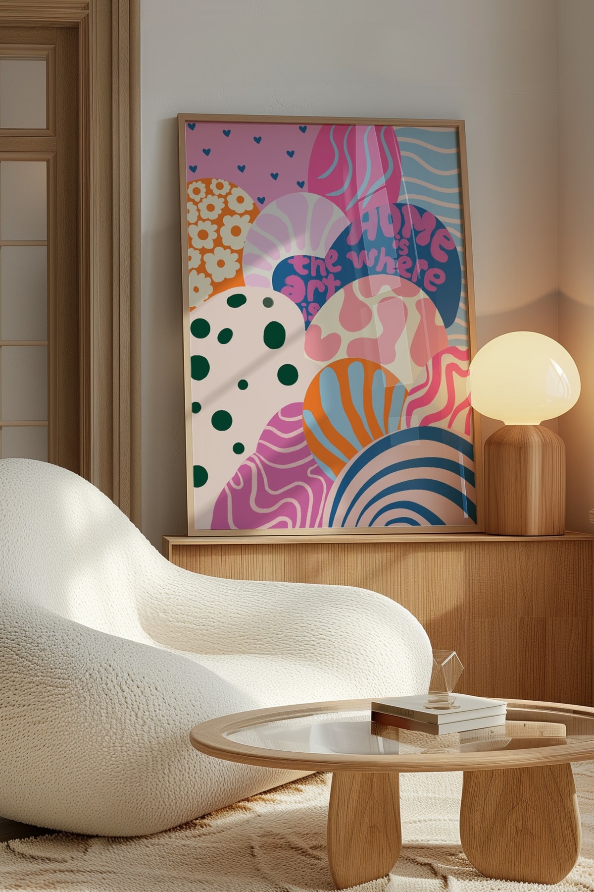 'Home is Where the Art is' Çerçevesiz Poster Sanatseverler için Hediyelik, Sanatsal Duvar Dekor