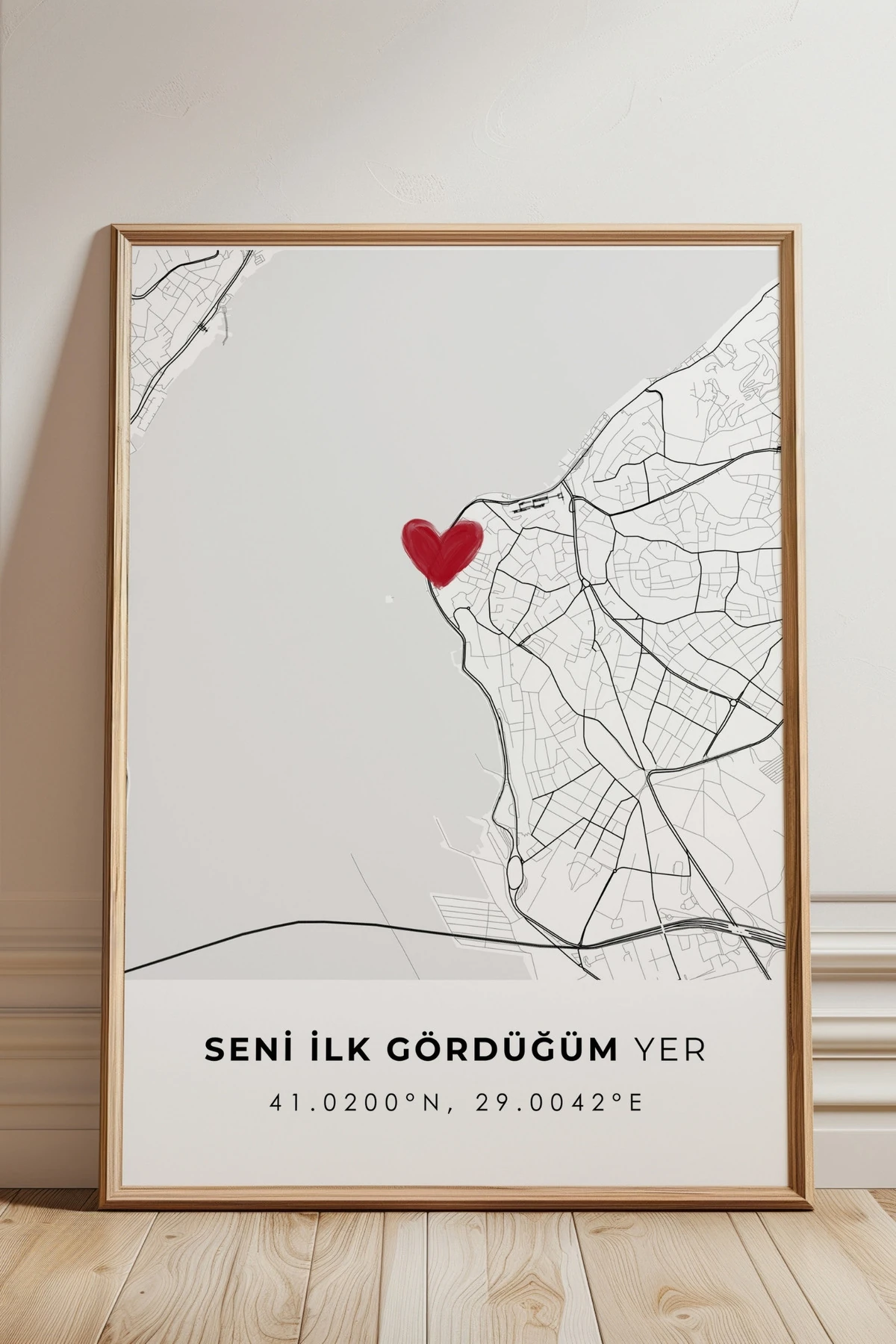 Seni İlk Gördüğüm Yer 'Salacak Sahil' Çerçevesiz Poster, Sevgiliye Arkadaşa İlk Buluşma Hediyesi