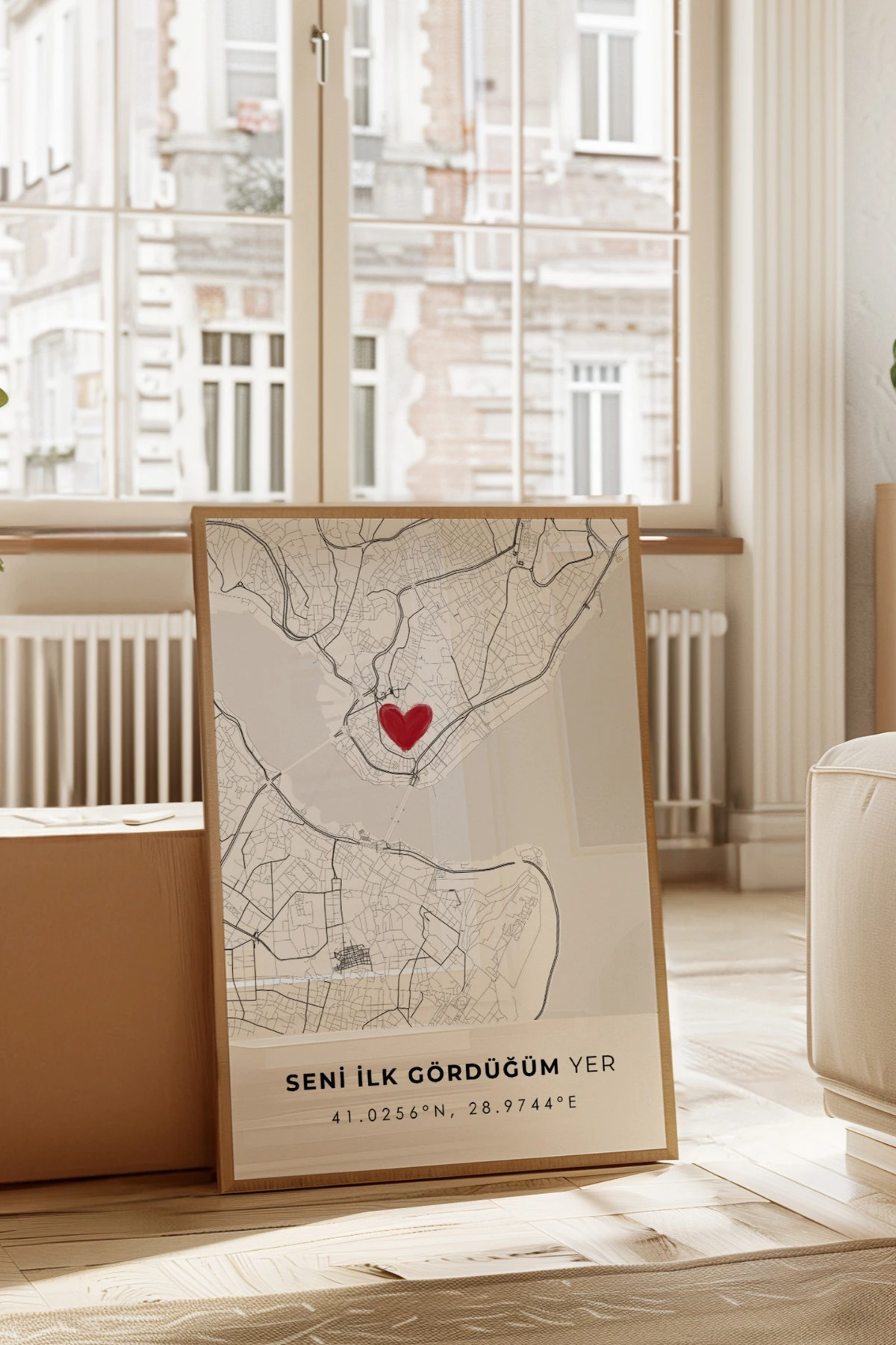 Seni İlk Gördüğüm Yer Galata Çerçevesiz Poster, Sevgiliye Arkadaşa Hediyelik, İlk Buluşma Hediyesi