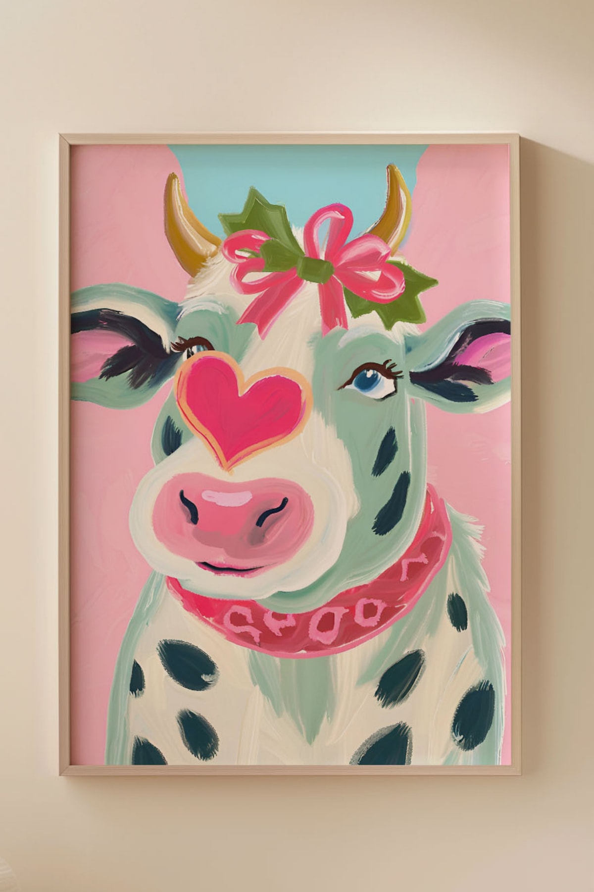 Blush the Cow Çerçevesiz Poster