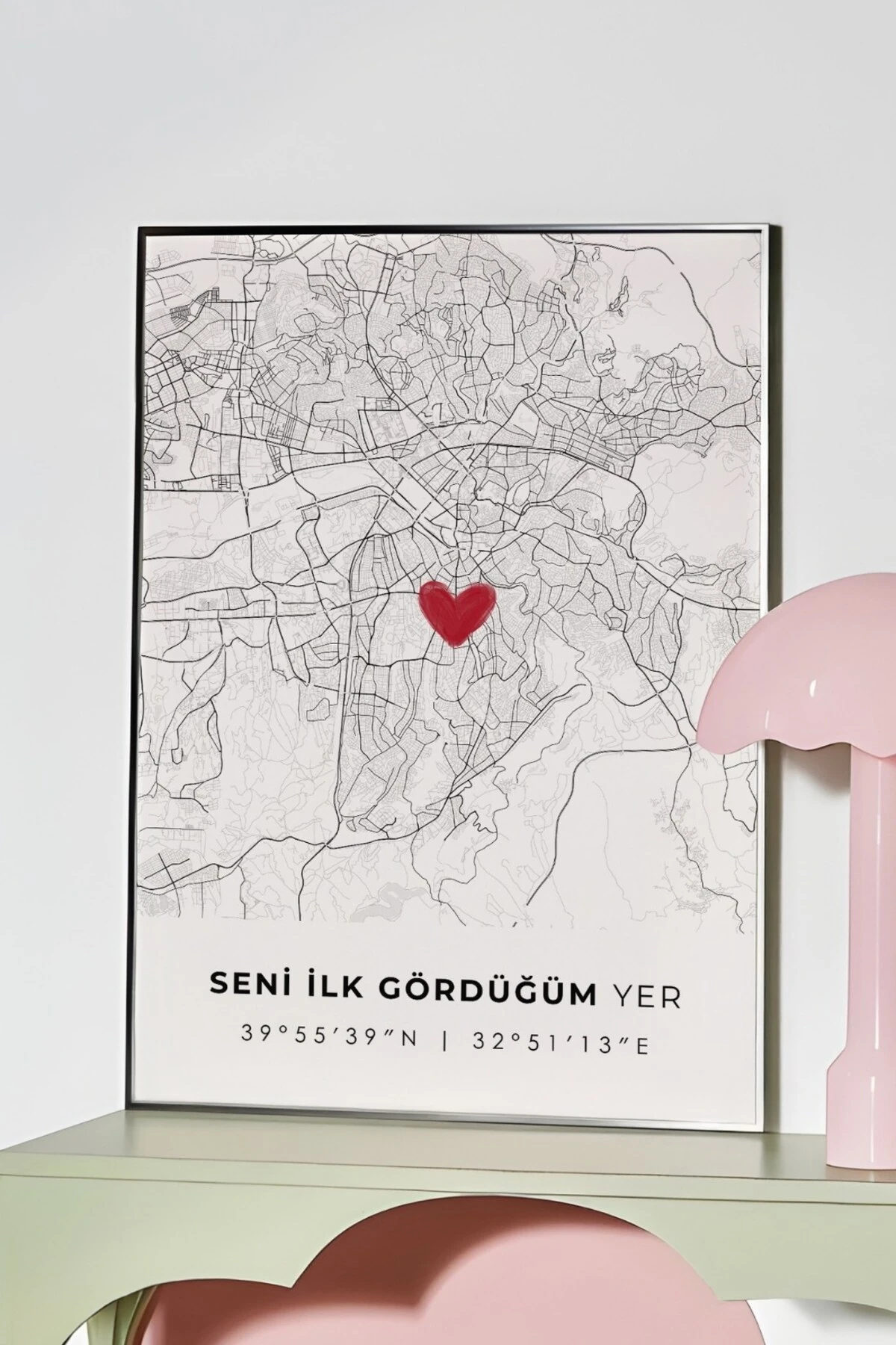 Seni İlk Gördüğüm Yer 'Tunalı' Çerçevesiz Poster, Sevgiliye Arkadaşa İlk Buluşma Ankara Hediyesi