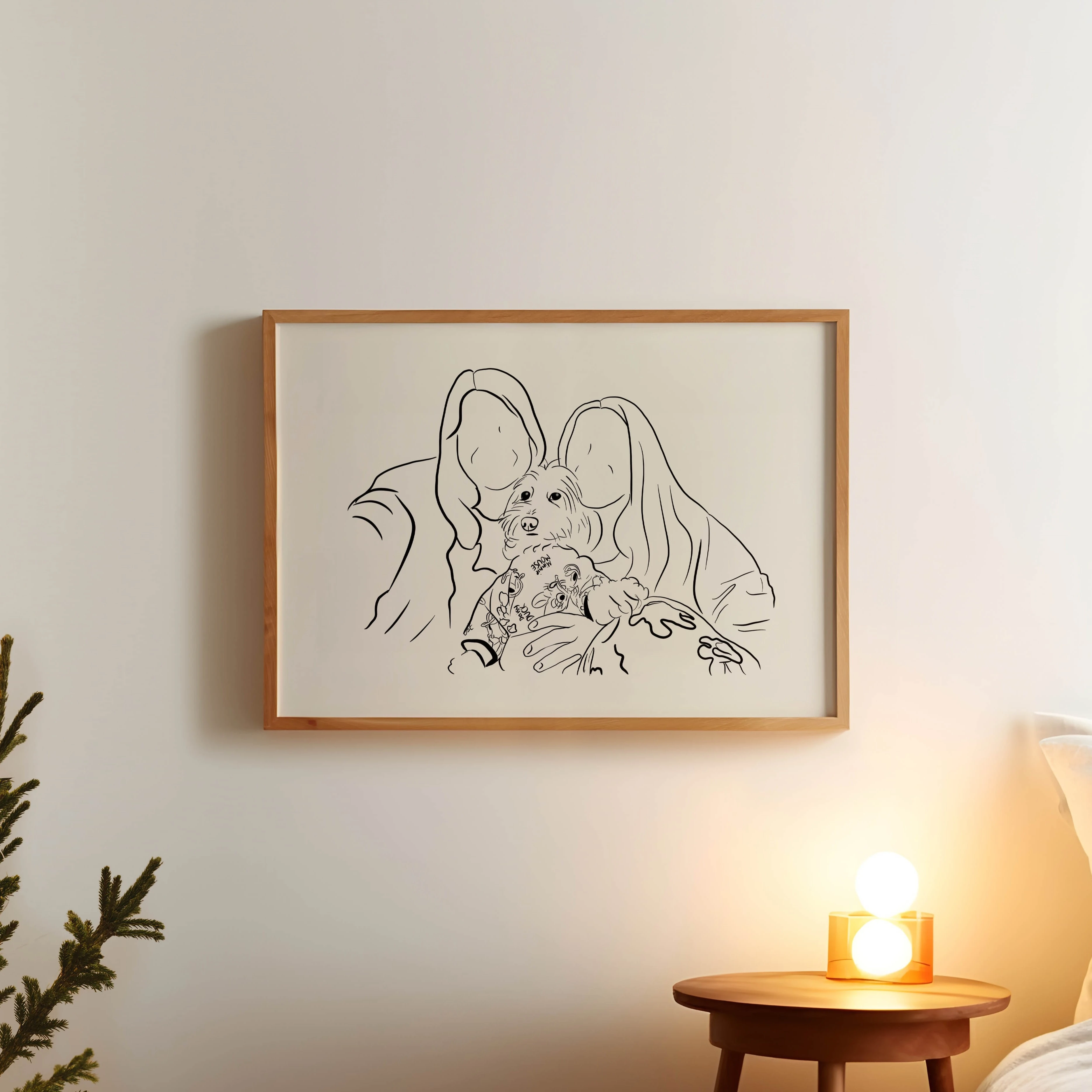 İnsan & Hayvan Portresi Çizgi Tasarım Yatay