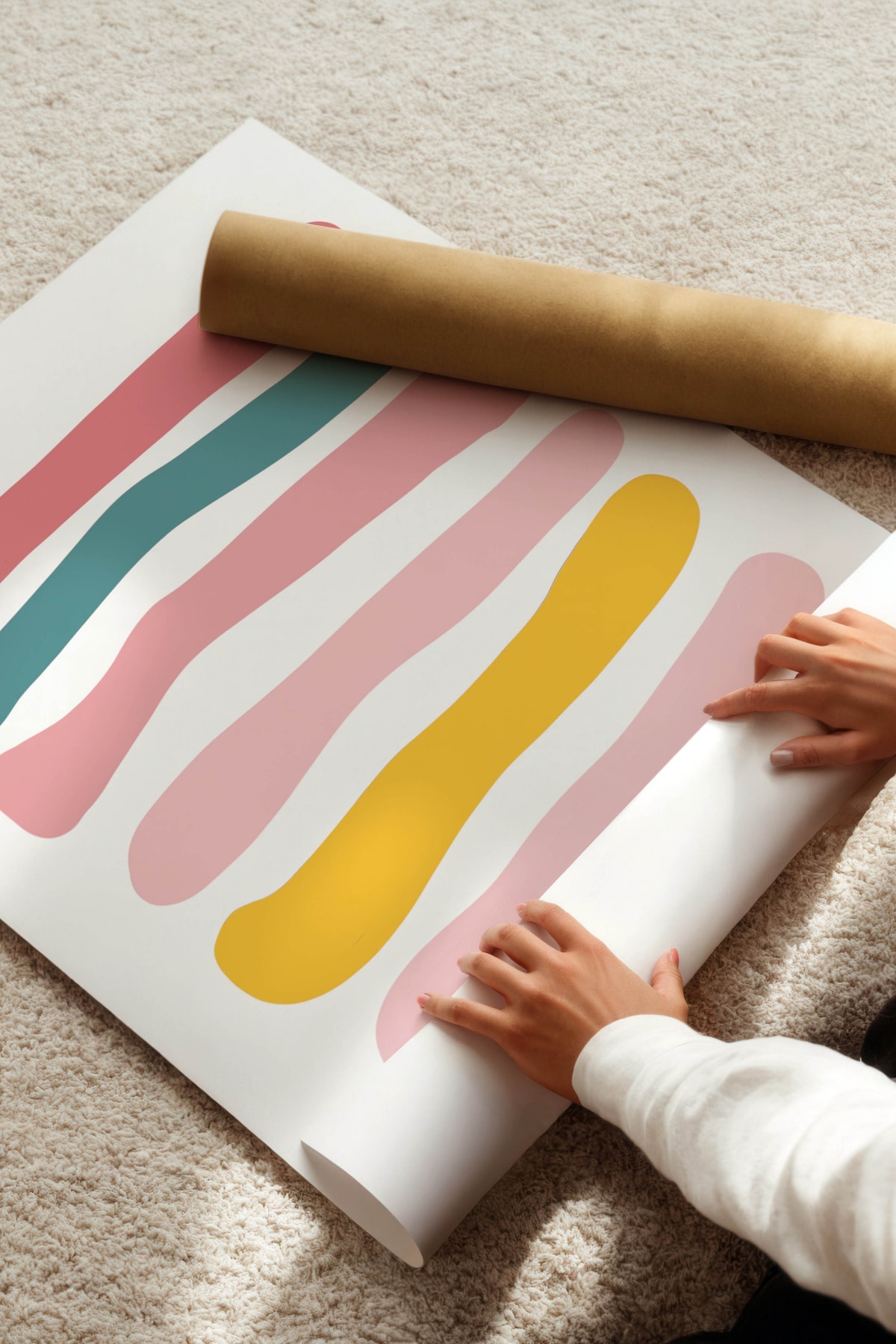 3'lü Çerçevesiz Poster Üçlü Duvar Poster Dekorasyonu Abstract 3'lü Poster Seti