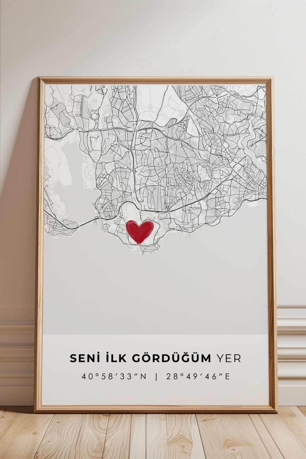 Seni İlk Gördüğüm Yer 'Florya Çerçevesiz Poster, Sevgiliye Arkadaşa İlk Buluşma İstanbul Hediyesi