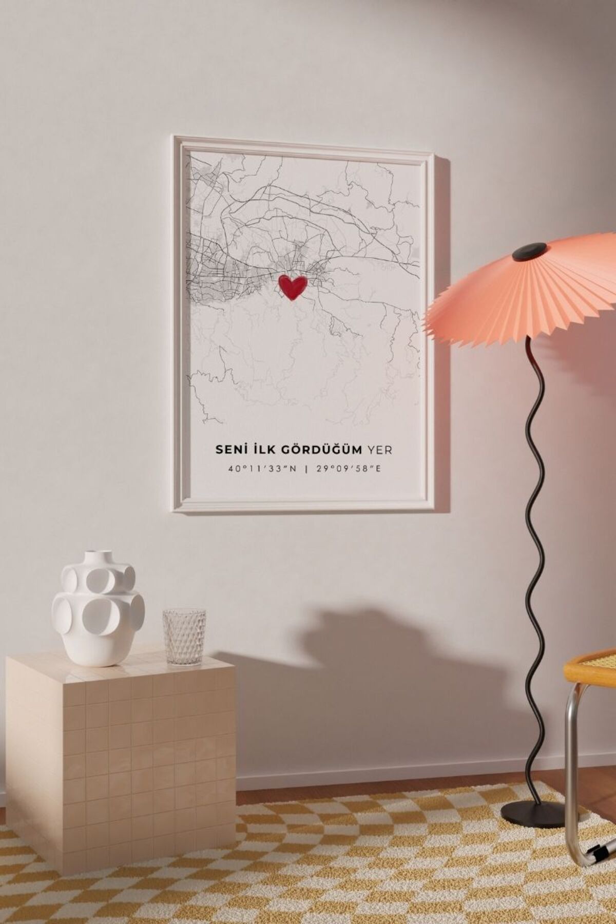 'Cumalıkızık' Seni İlk Gördüğüm Yer Çerçevesiz Poster, Sevdiğinize İlk Buluşma Bursa Hediyelik