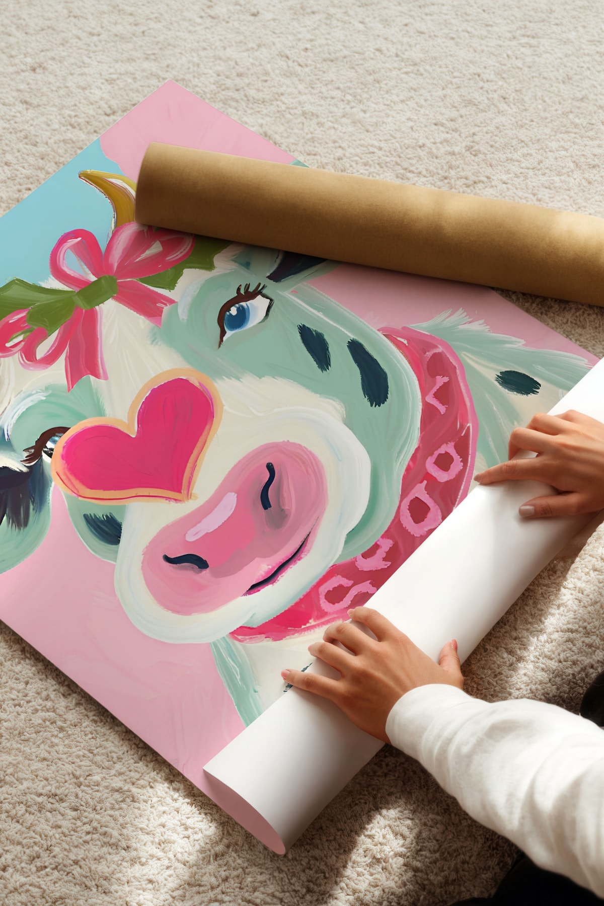 Blush the Cow Çerçevesiz Poster