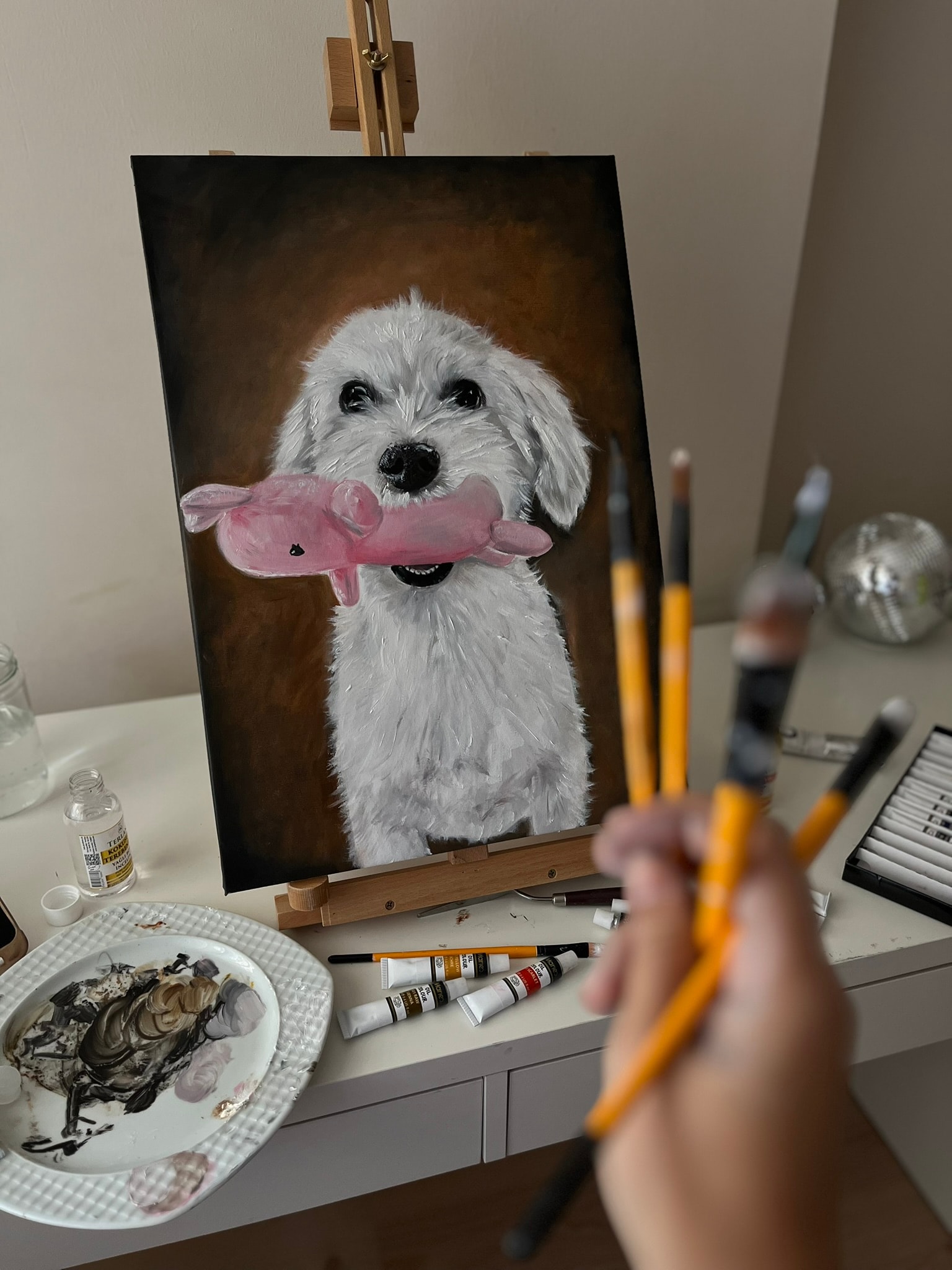 Evcil Hayvan Yağlı Boya Tablo