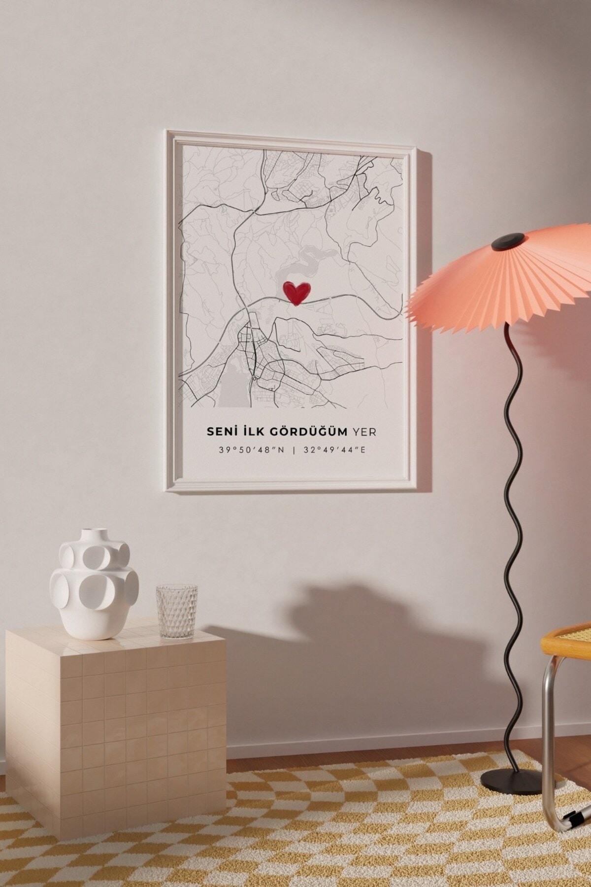 Seni İlk Gördüğüm Yer 'Eymir Gölü' Çerçevesiz Poster, Sevgiliye Arkadaşa İlk Buluşma Ankara Hediyesi