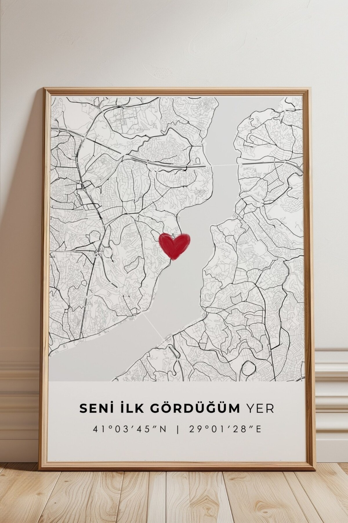 Seni İlk Gördüğüm Yer 'Arnavutköy' Çerçevesiz Poster, Sevgiliye Arkadaşa İlk Buluşma Hediyesi