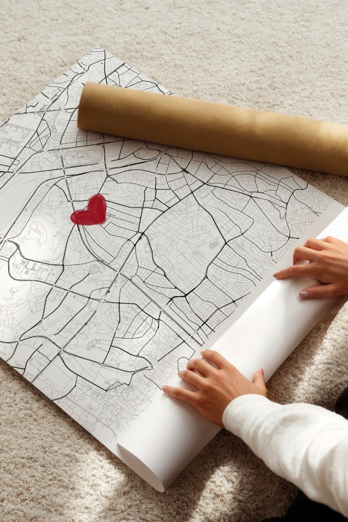 Seni İlk Gördüğüm Yer 'Bahçelievler' Ankara Çerçevesiz Poster, Sevgiliye Arkadaşa İlk Buluşma