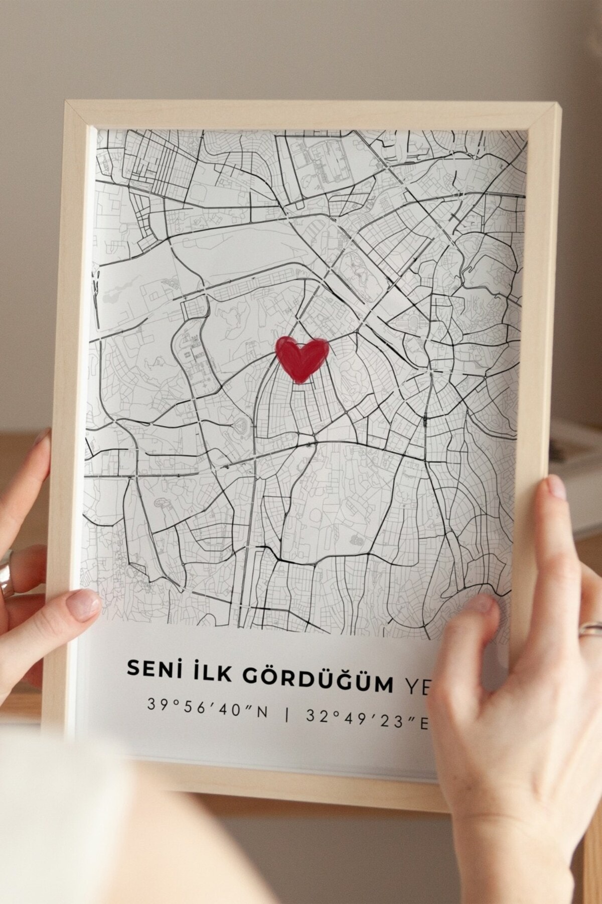 Seni İlk Gördüğüm Yer 'Bahçelievler' Ankara Çerçevesiz Poster, Sevgiliye Arkadaşa İlk Buluşma