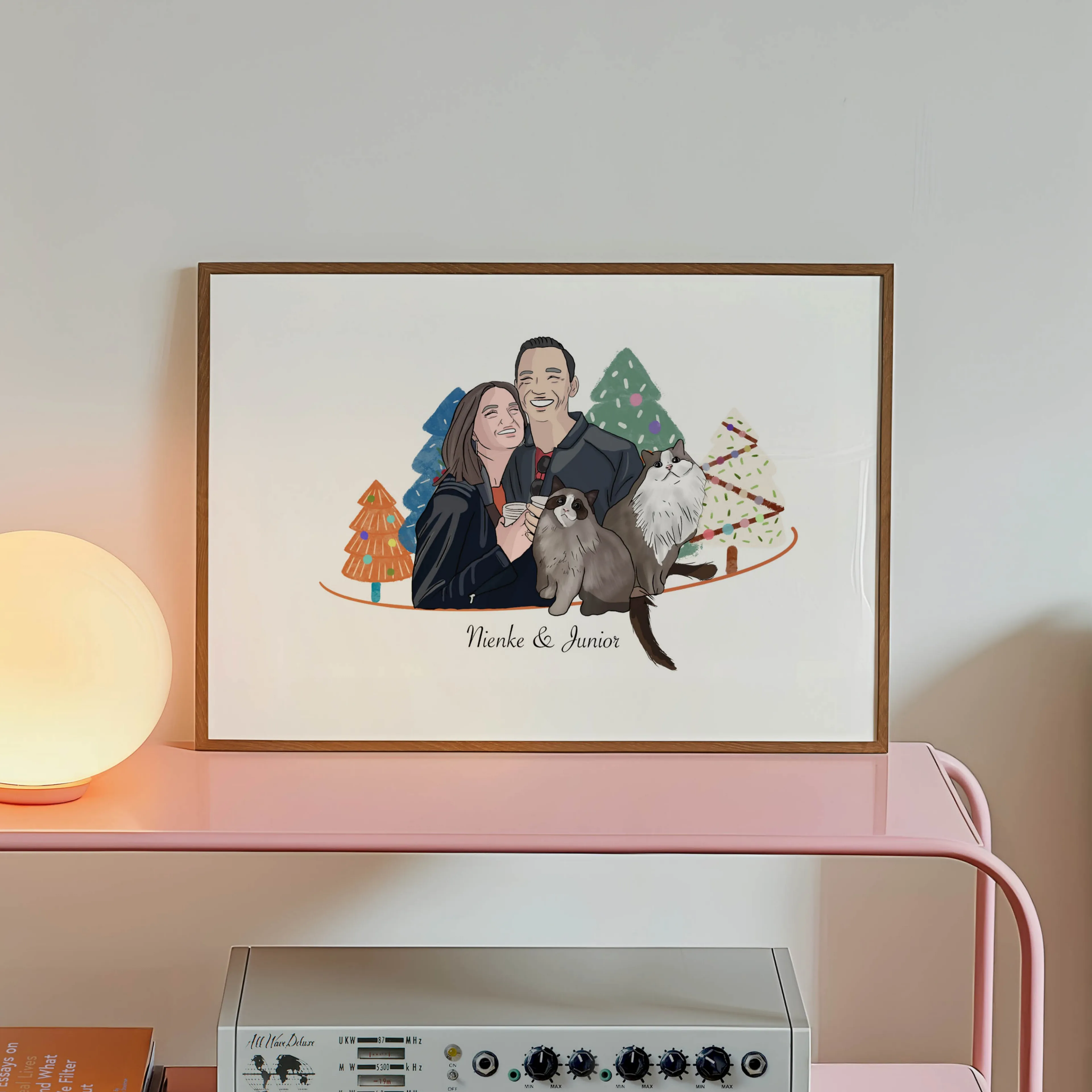 Yılbaşı Temalı Aile Portresi  - Retro