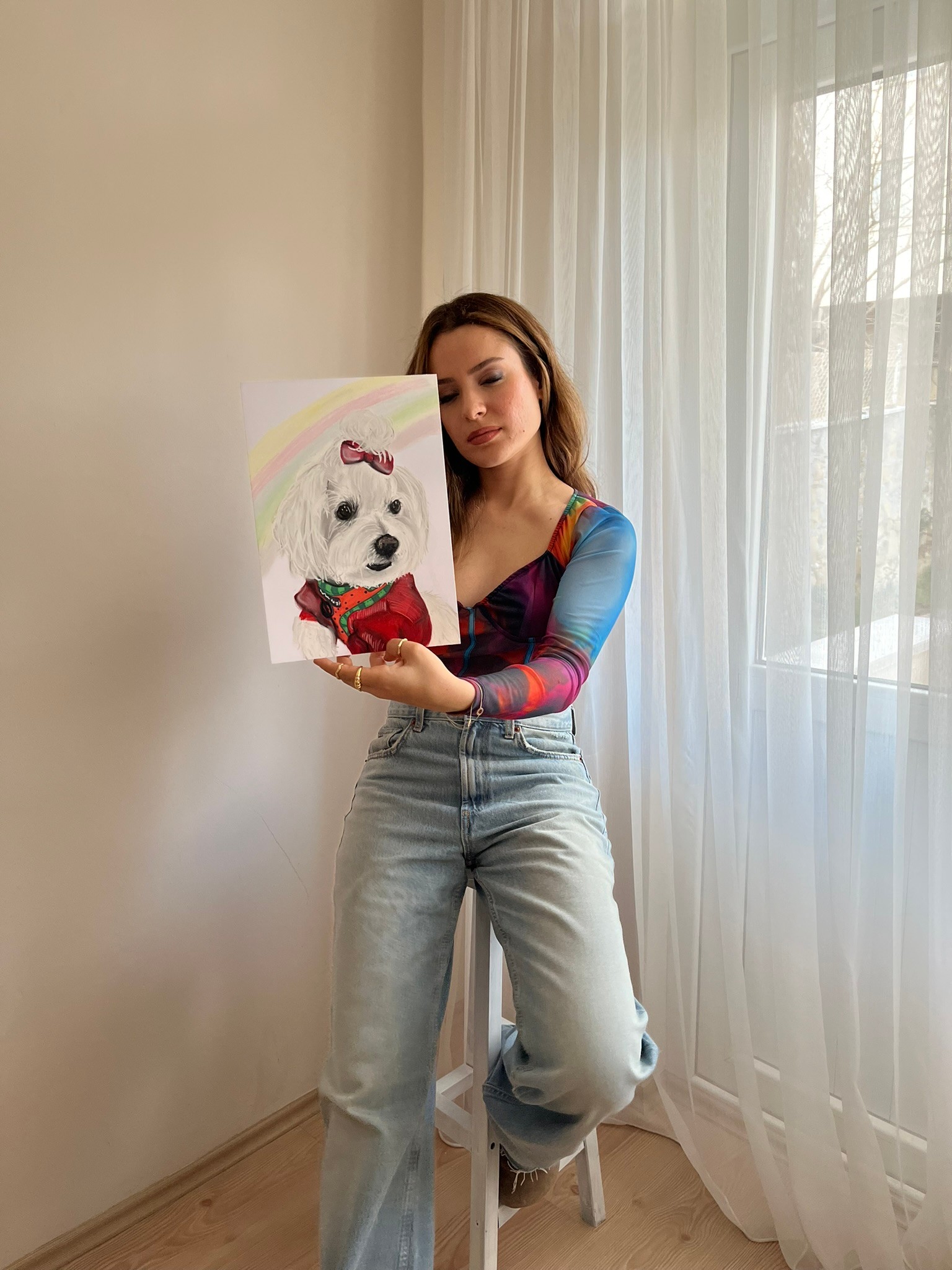Pastel Gökkuşağı Evcil Hayvan Portresi