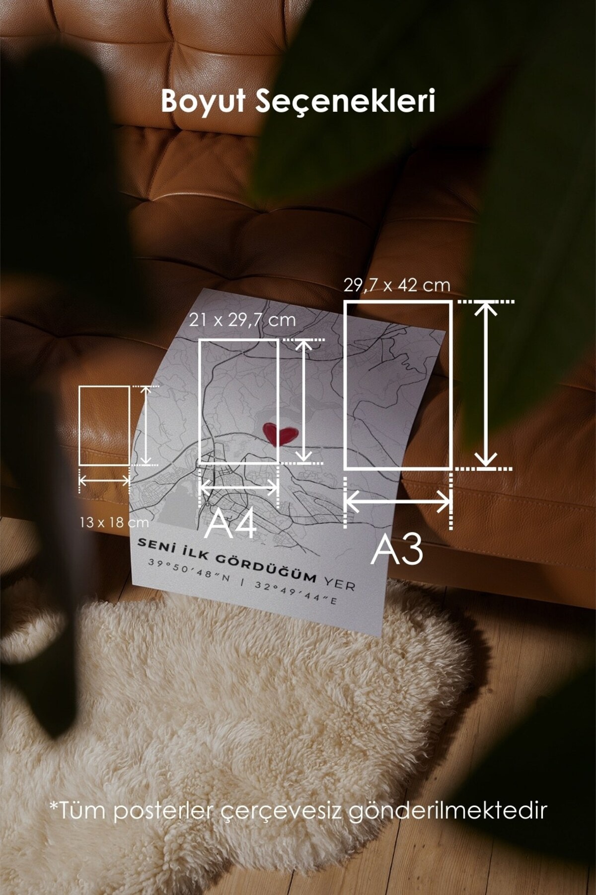 Seni İlk Gördüğüm Yer 'Eymir Gölü' Çerçevesiz Poster, Sevgiliye Arkadaşa İlk Buluşma Ankara Hediyesi