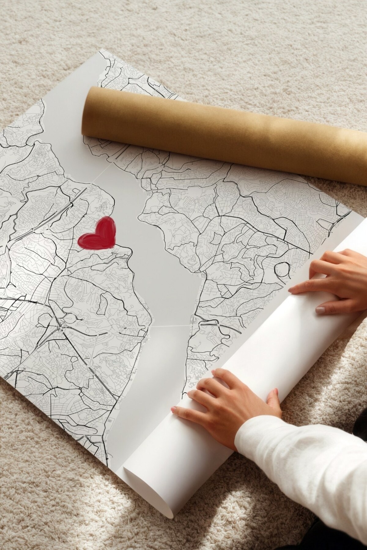 Seni İlk Gördüğüm Yer 'Bebek' Çerçevesiz Poster, Sevgiliye Arkadaşa İlk Buluşma İstanbul Hediyesi