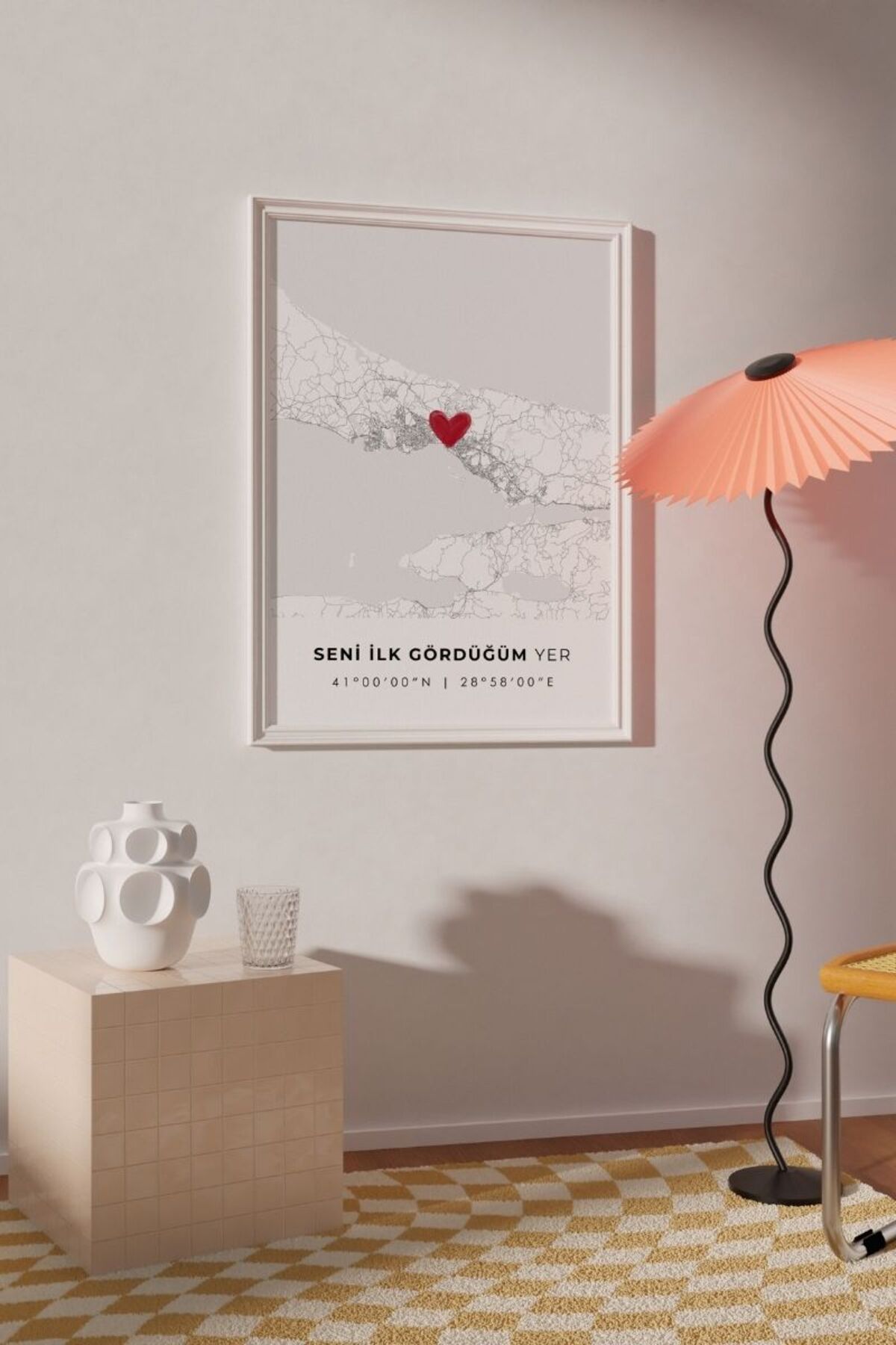 'Bursa' Seni İlk Gördüğüm Yer Çerçevesiz Poster, Sevdiğinize İlk Buluşma Bursa Hediyelik