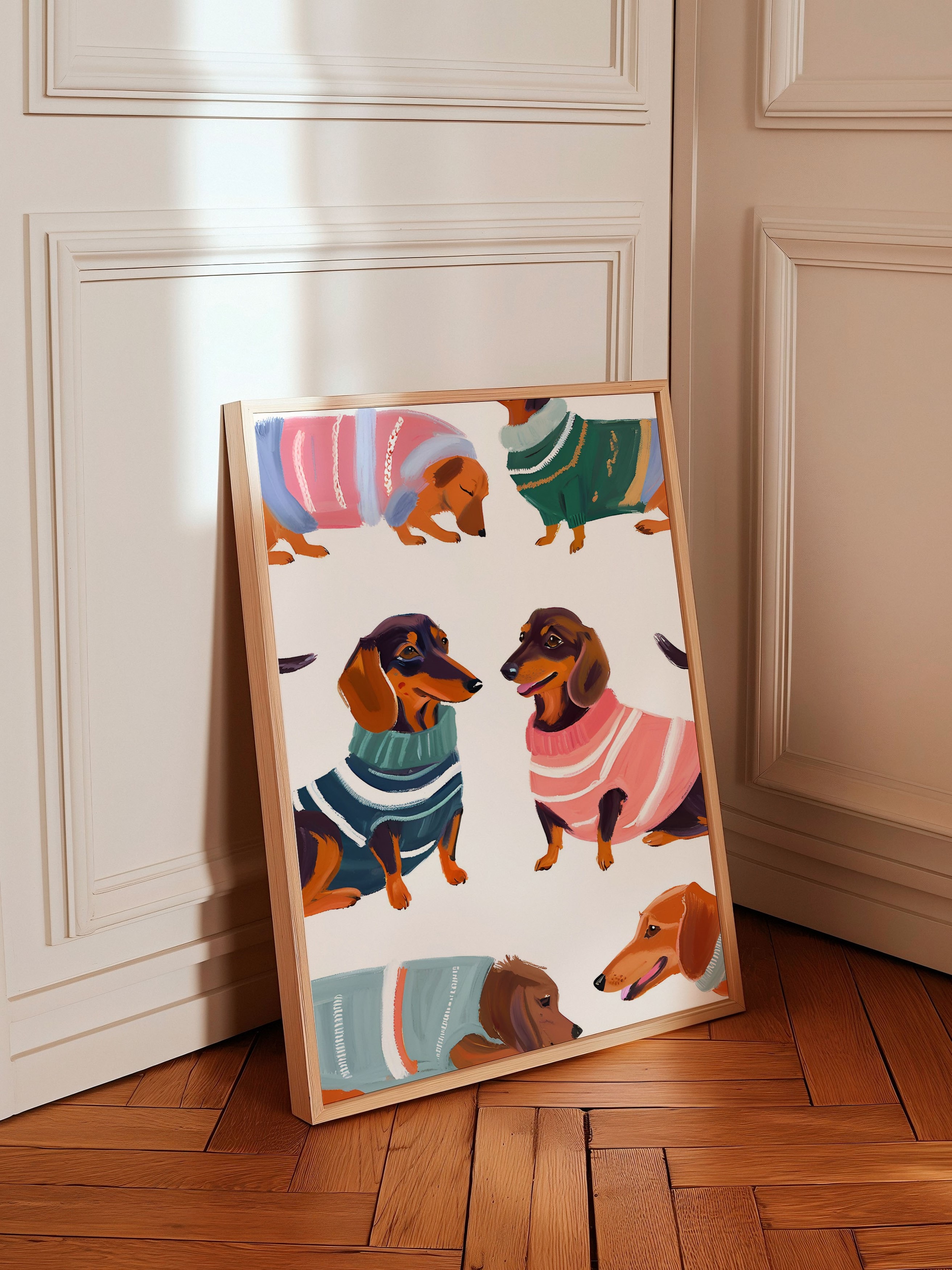 Kazaklı Sosis Köpekler Çerçevesiz Poster