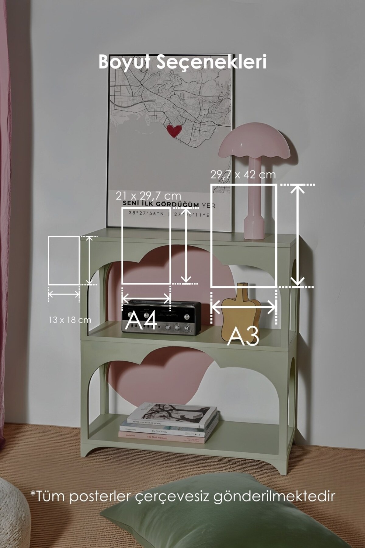 Seni İlk Gördüğüm Yer 'Bostanlı' Çerçevesiz Poster, Sevgiliye Arkadaşa İlk Buluşma İzmir Hediyesi