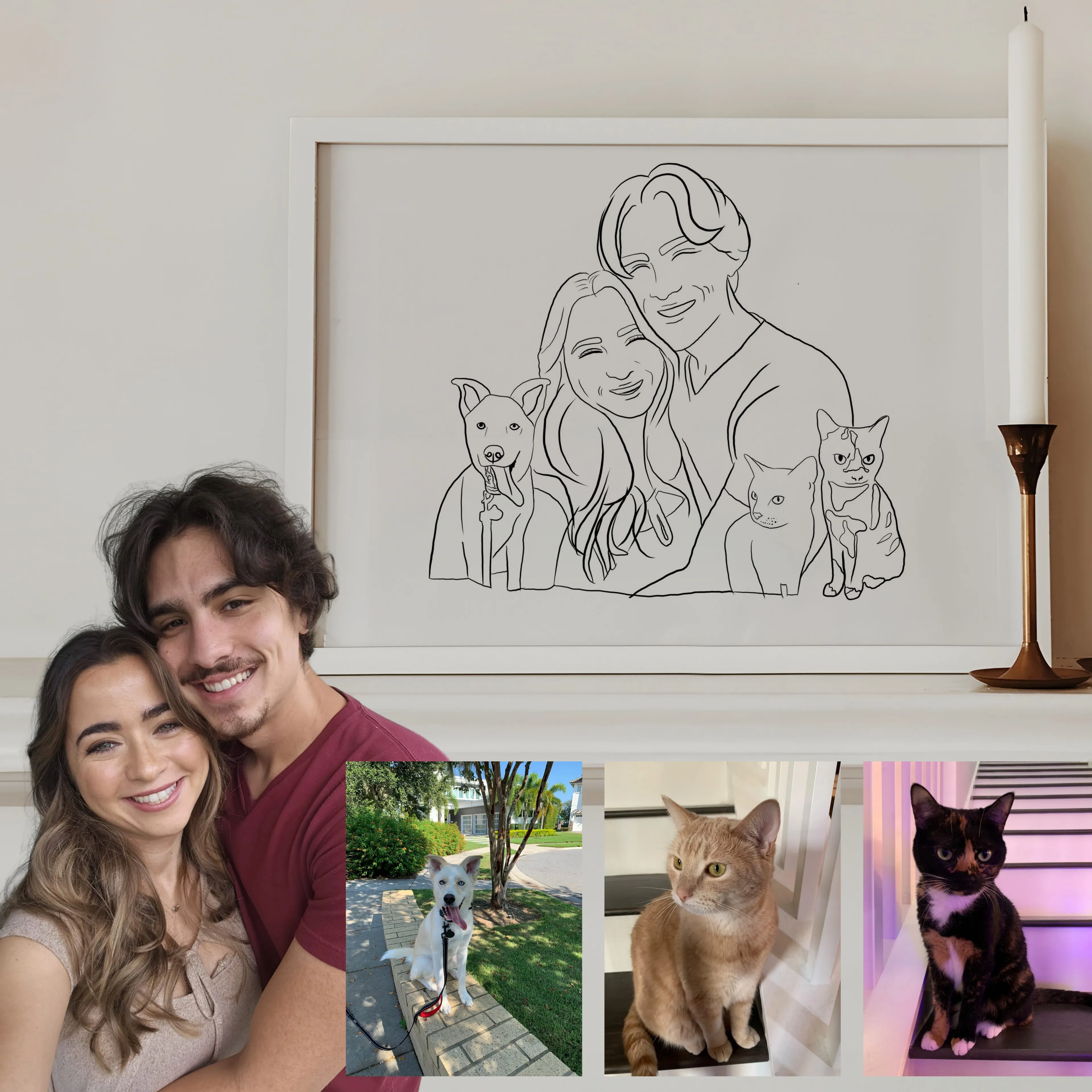 İnsan & Hayvan Portresi Çizgi Tasarım - yüz detaylı