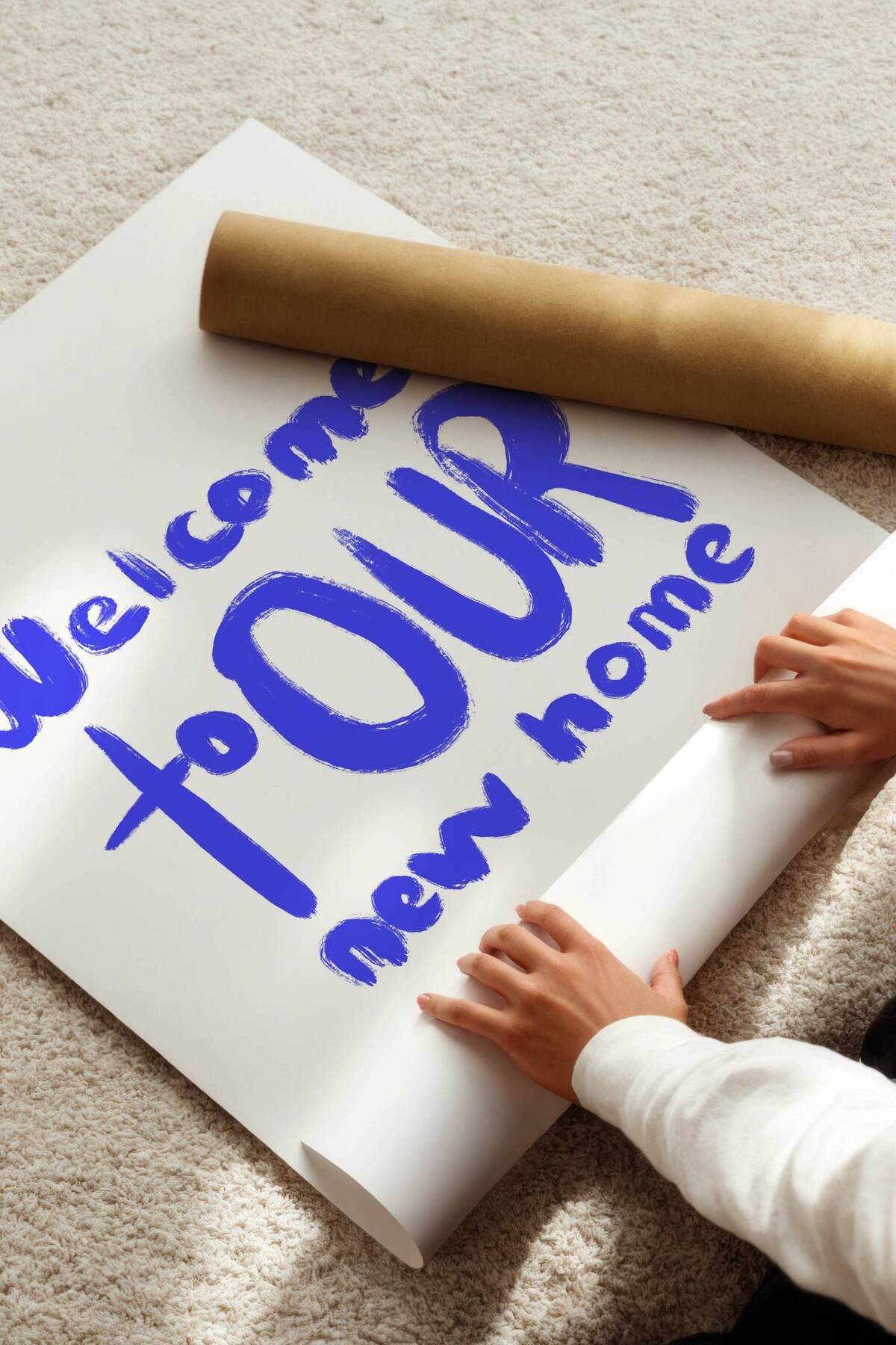 'Welcome to Our New Home' Çerçevesiz Poster, Yeni Ev Hediye Dekoru