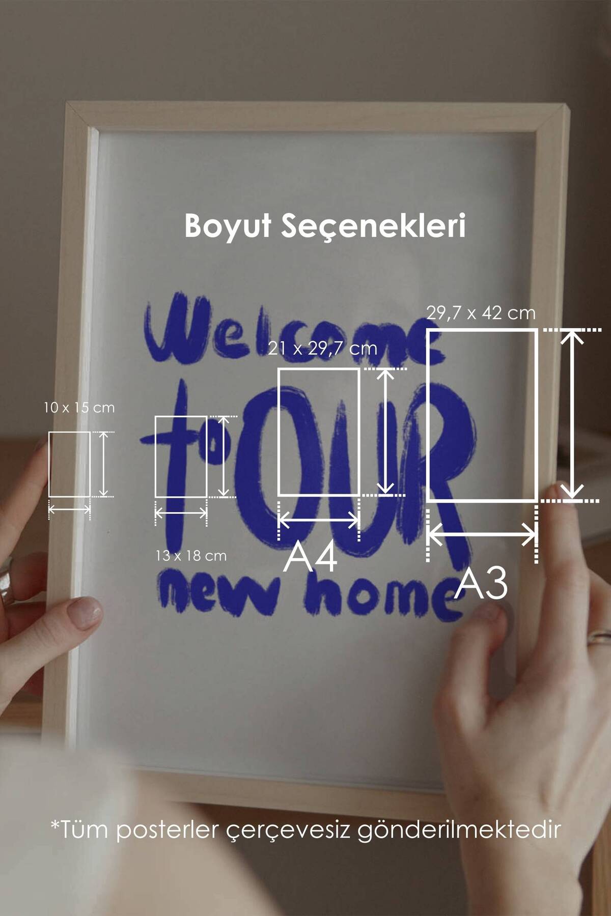 'Welcome to Our New Home' Çerçevesiz Poster, Yeni Ev Hediye Dekoru