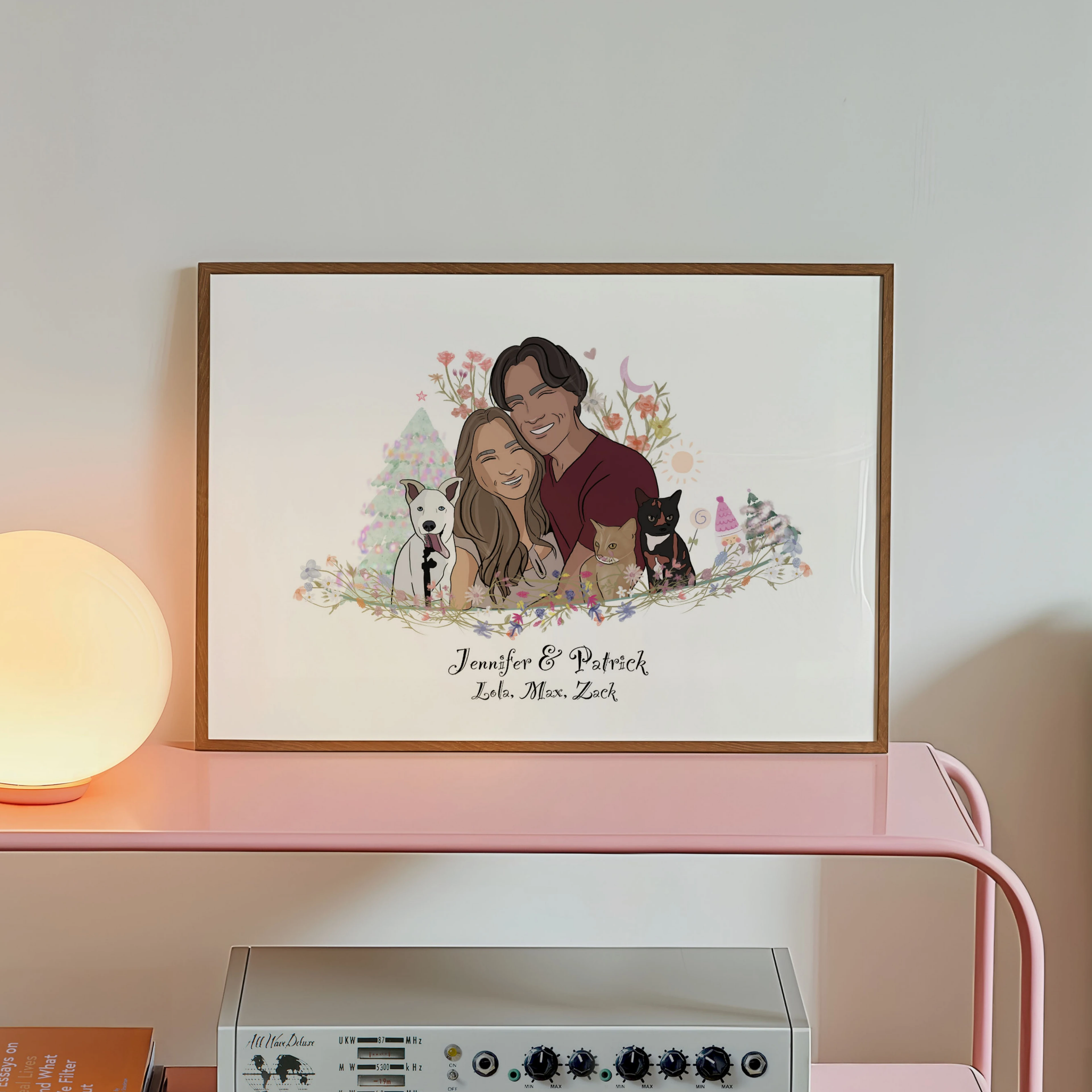 Yılbaşı Temalı Aile Portresi  - Pastel