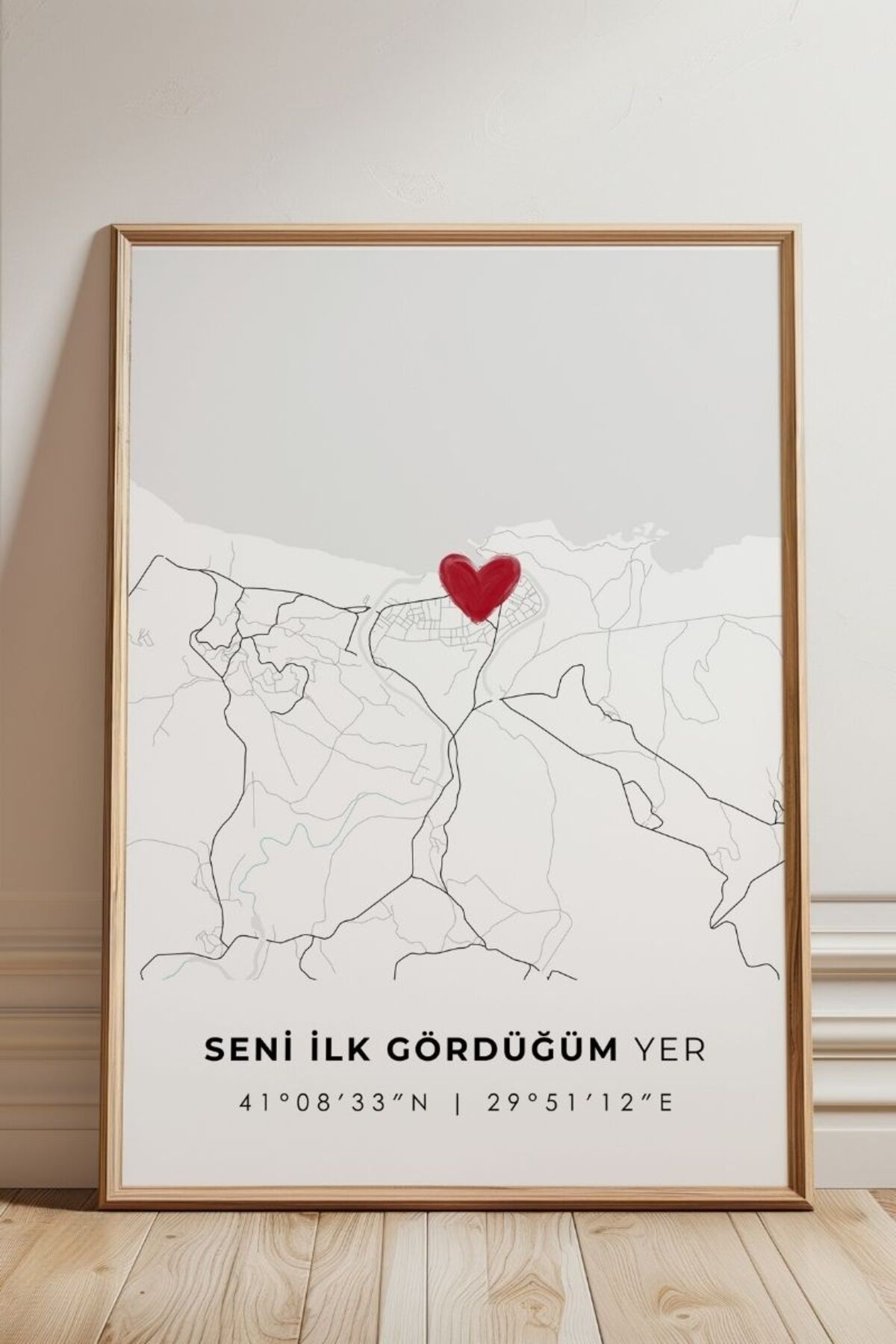 'Ağva' Seni İlk Gördüğüm Yer Çerçevesiz Poster, Sevdiğinize İlk Buluşma İstanbul Hediyelik