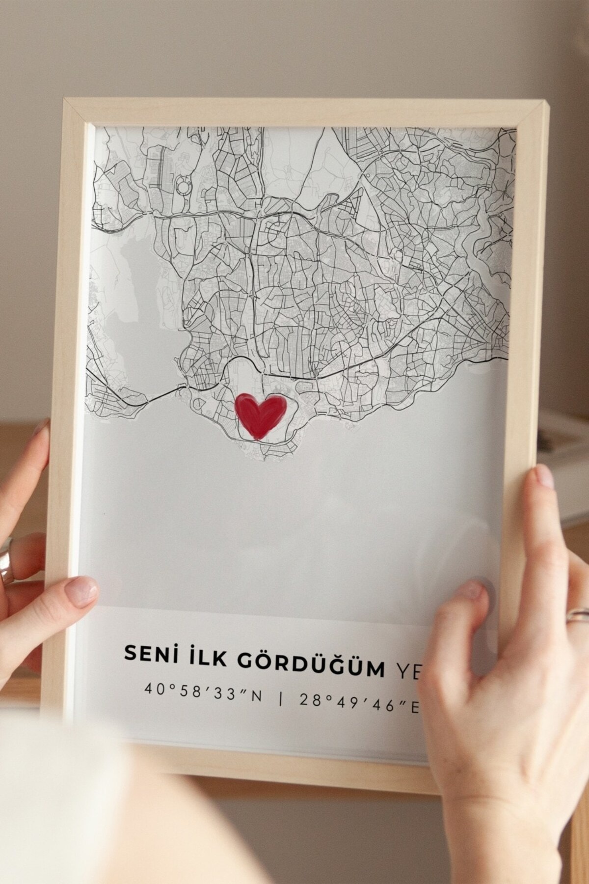 Seni İlk Gördüğüm Yer 'Florya Çerçevesiz Poster, Sevgiliye Arkadaşa İlk Buluşma İstanbul Hediyesi