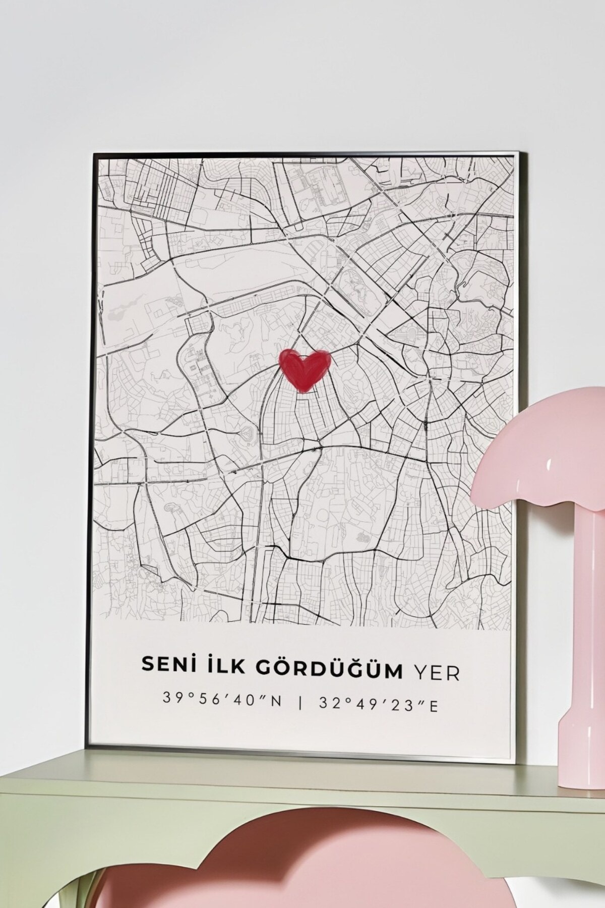 Seni İlk Gördüğüm Yer 'Bahçelievler' Ankara Çerçevesiz Poster, Sevgiliye Arkadaşa İlk Buluşma