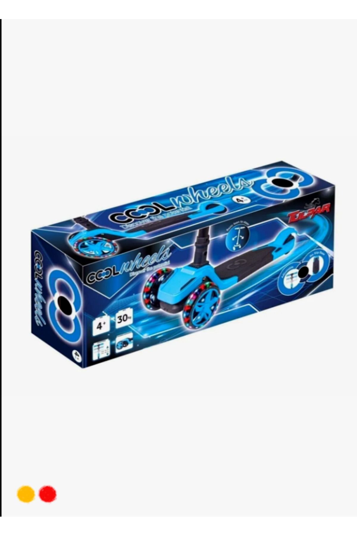 Erkek Cocuk Mavi Cool Whells Scooter Isikli 3 Tekerlekli Cocuk Scooter Egitici Oyuncaklar