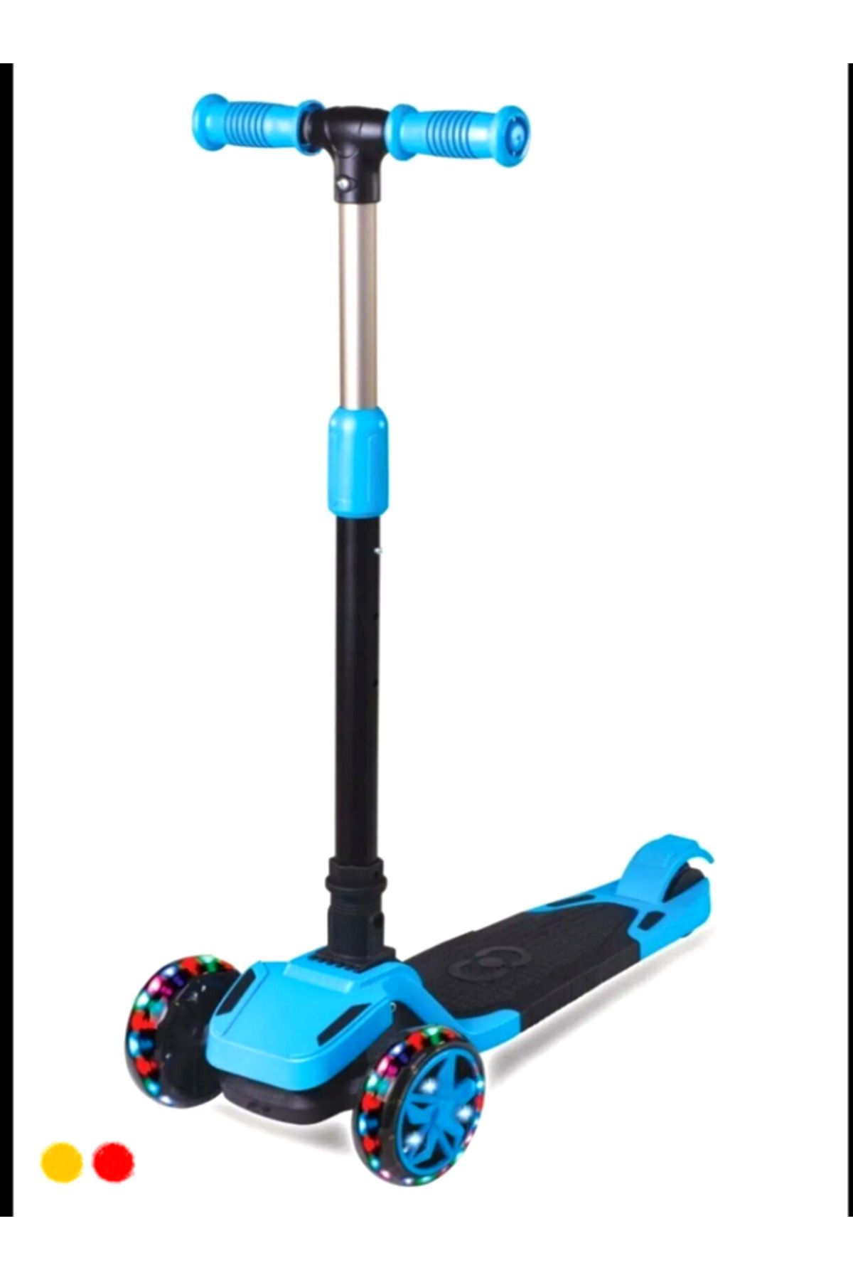 Erkek Cocuk Mavi Cool Whells Scooter Isikli 3 Tekerlekli Cocuk Scooter Egitici Oyuncaklar