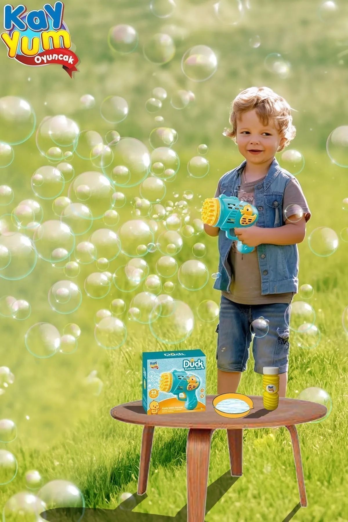 Pilli Köpüklü Oyuncak Köpük Baloncuk Makinesi Tabancası + Baloncuk Likitli