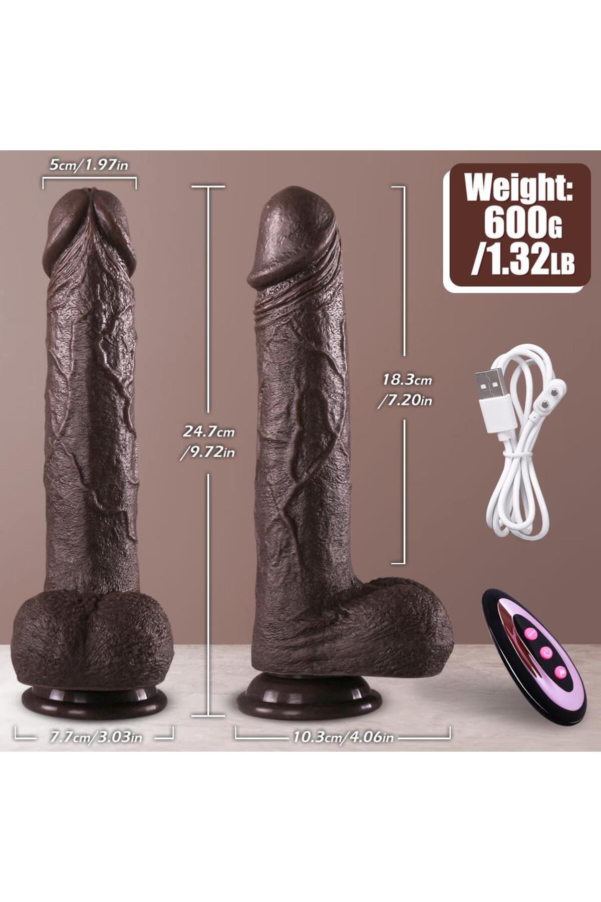 Isıtmalı İleri Geri Hareketli ve Rotasyonlu Gerçekçi Damarlı Penis Vibrator