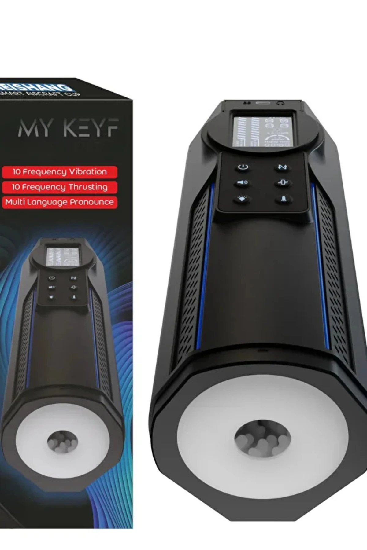 SESLİ AŞAĞI YUKARI HAREKETLİ ŞARJLI 10 MODLU TİTREŞİMLİ MASTÜRBATÖR YUMUŞAK SESSİZ ÇALIŞMA