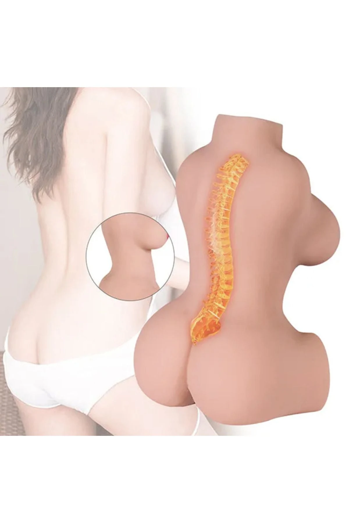 Realistik Manken Anal Vajinal 2 in 1 Titreşimli Suni Vajina Manken Bebek tpe