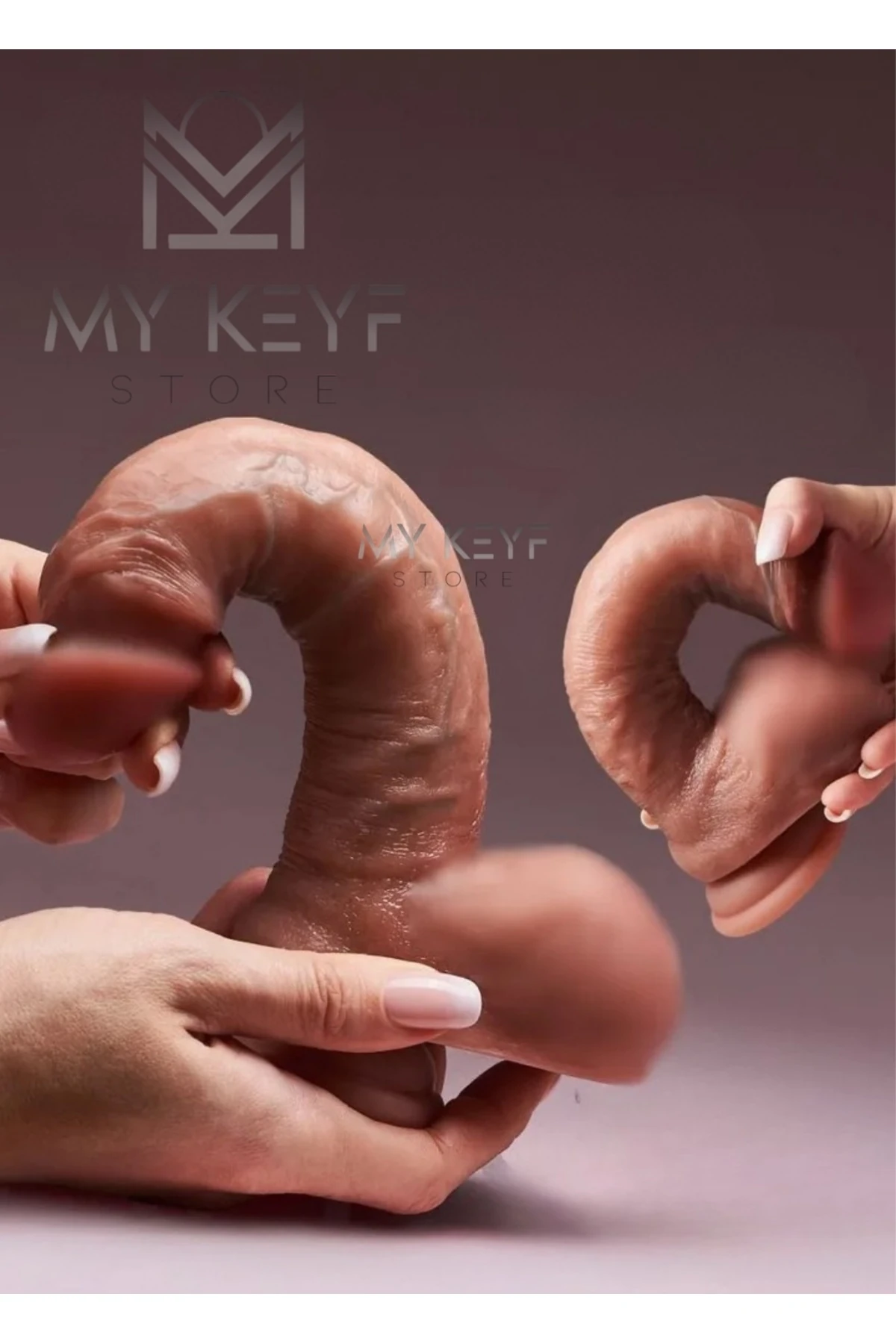 Çift Katmanlı İleri Geri Hareketli Titreşimli 10 Fonksiyonlu Gerçekçi Damar Dokusu 22 cm