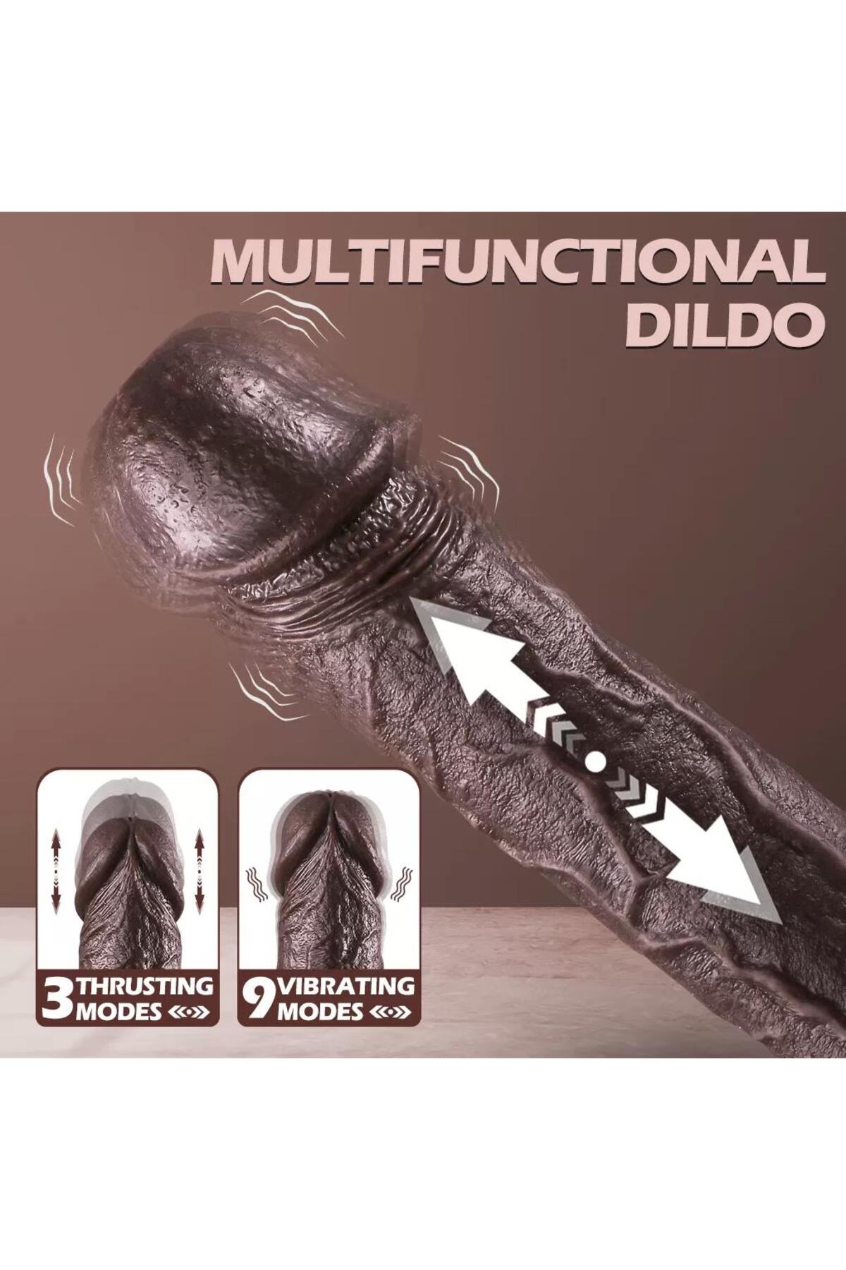 Isıtmalı İleri Geri Hareketli ve Rotasyonlu Gerçekçi Damarlı Penis Vibrator