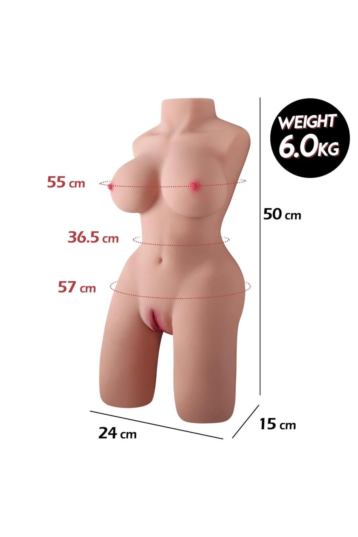 Büyük Boy Realistik Manken Anal Vajinal Çift Girişli Titreşimli Suni Vajina