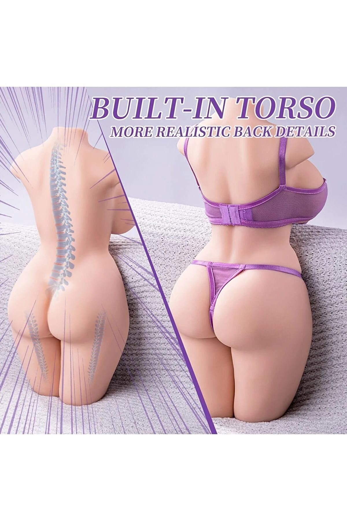 Realistik Manken Çift Girişli Anal Vajinal Mastürbatör